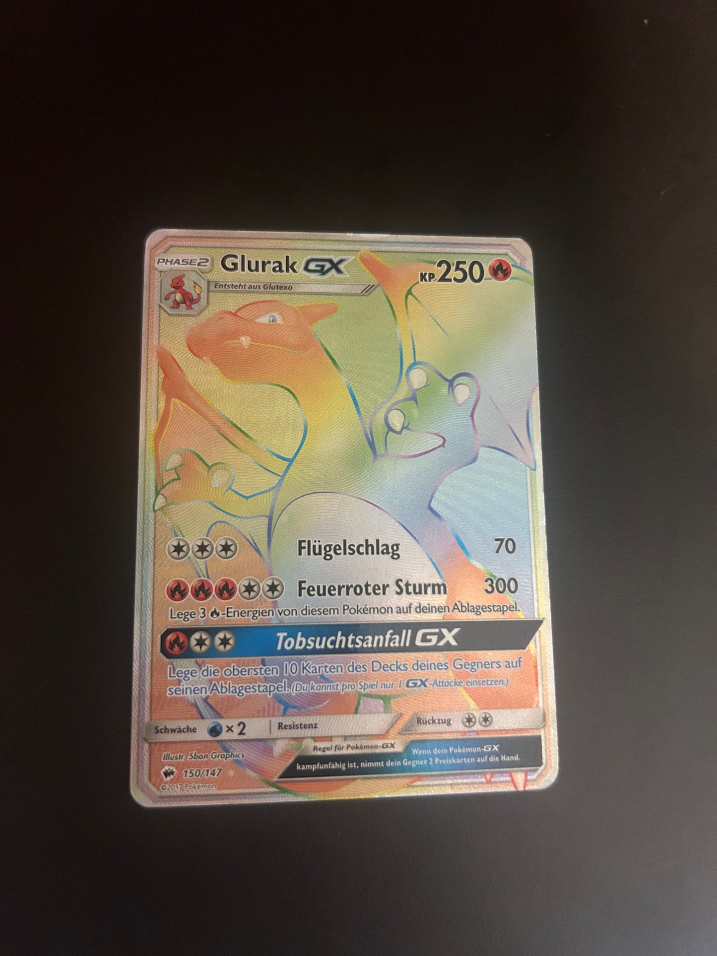 Pokemon Karten GX Rainbow Glurak 150/147 Deutsch