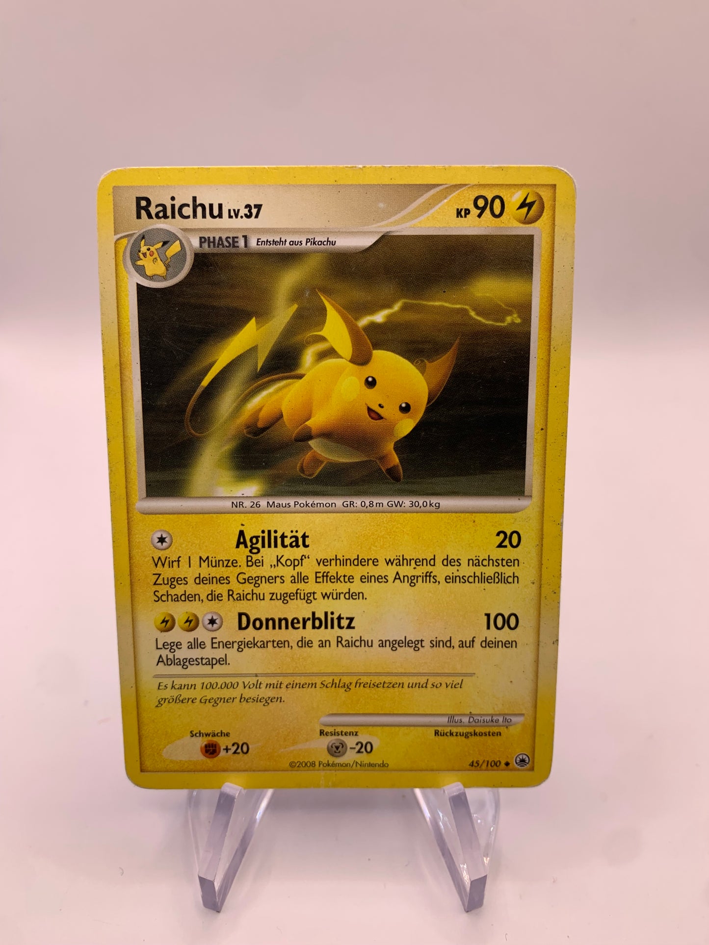 Pokemon Karte Raichu 45/100 Deutsch