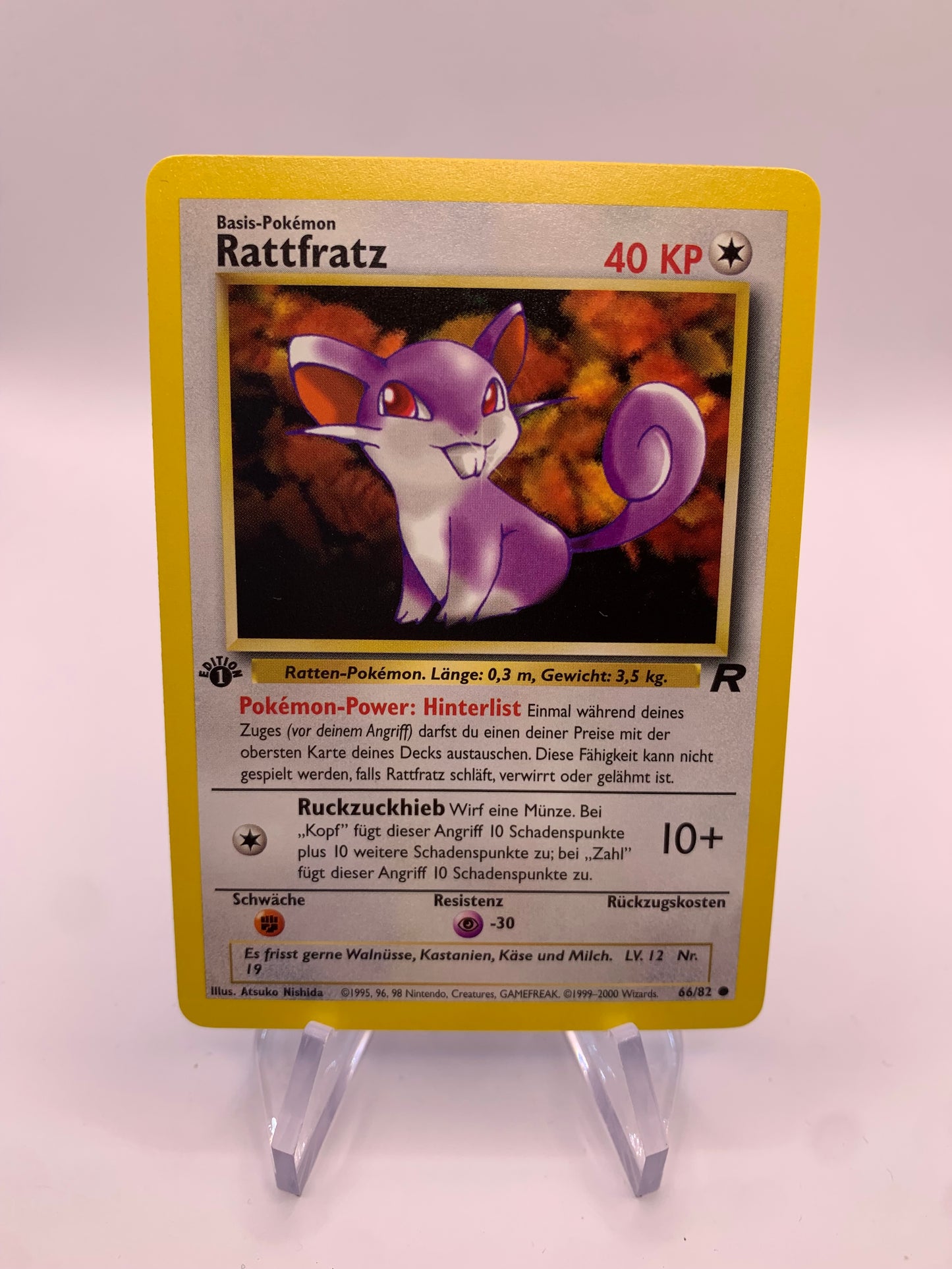 Pokemon Karte Rocket 1.Edition Rattfratz 66/82 Deutsch