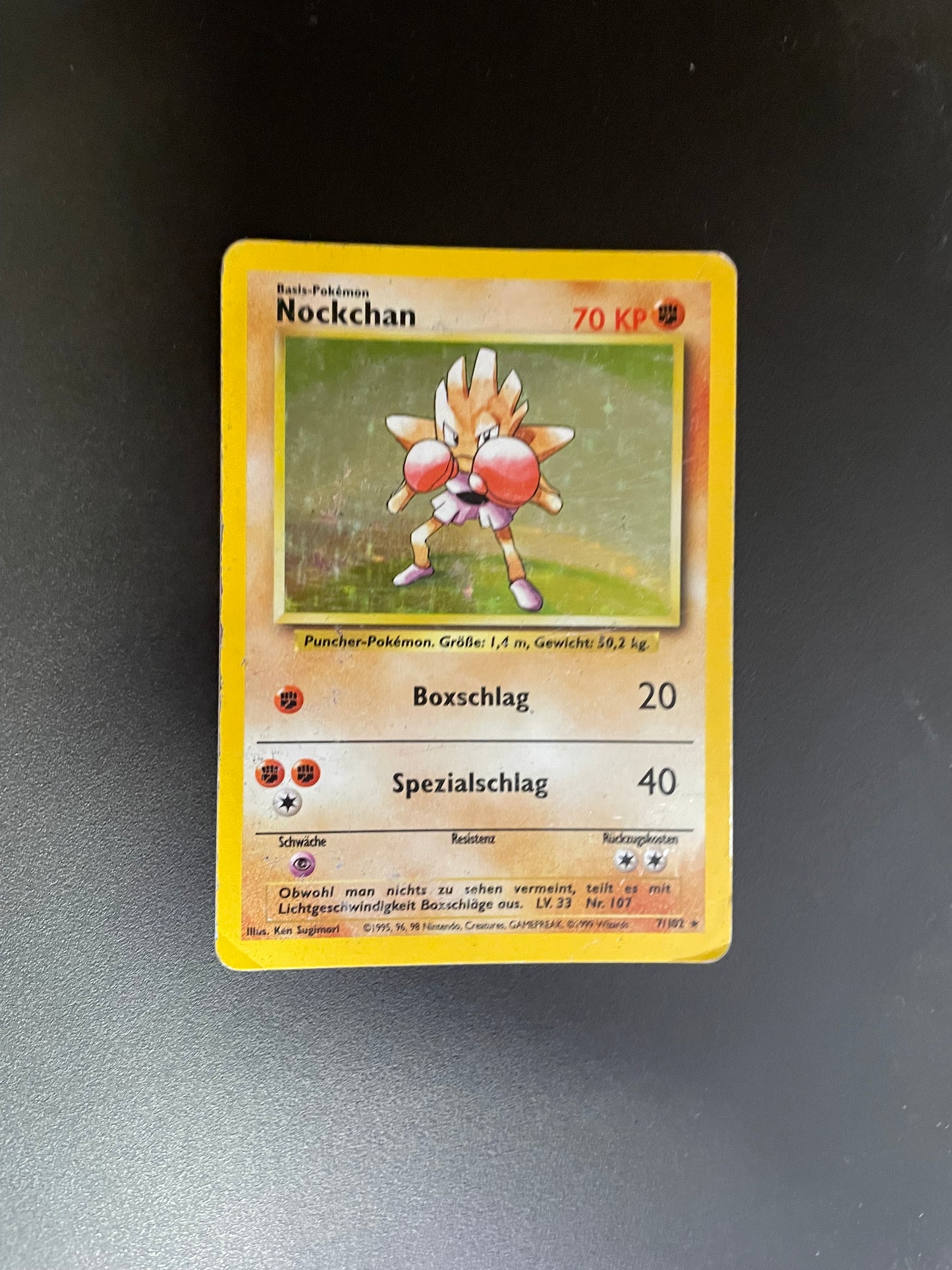 Pokemon Karte Holo Base Set Nockchan 7/102 Deutsch