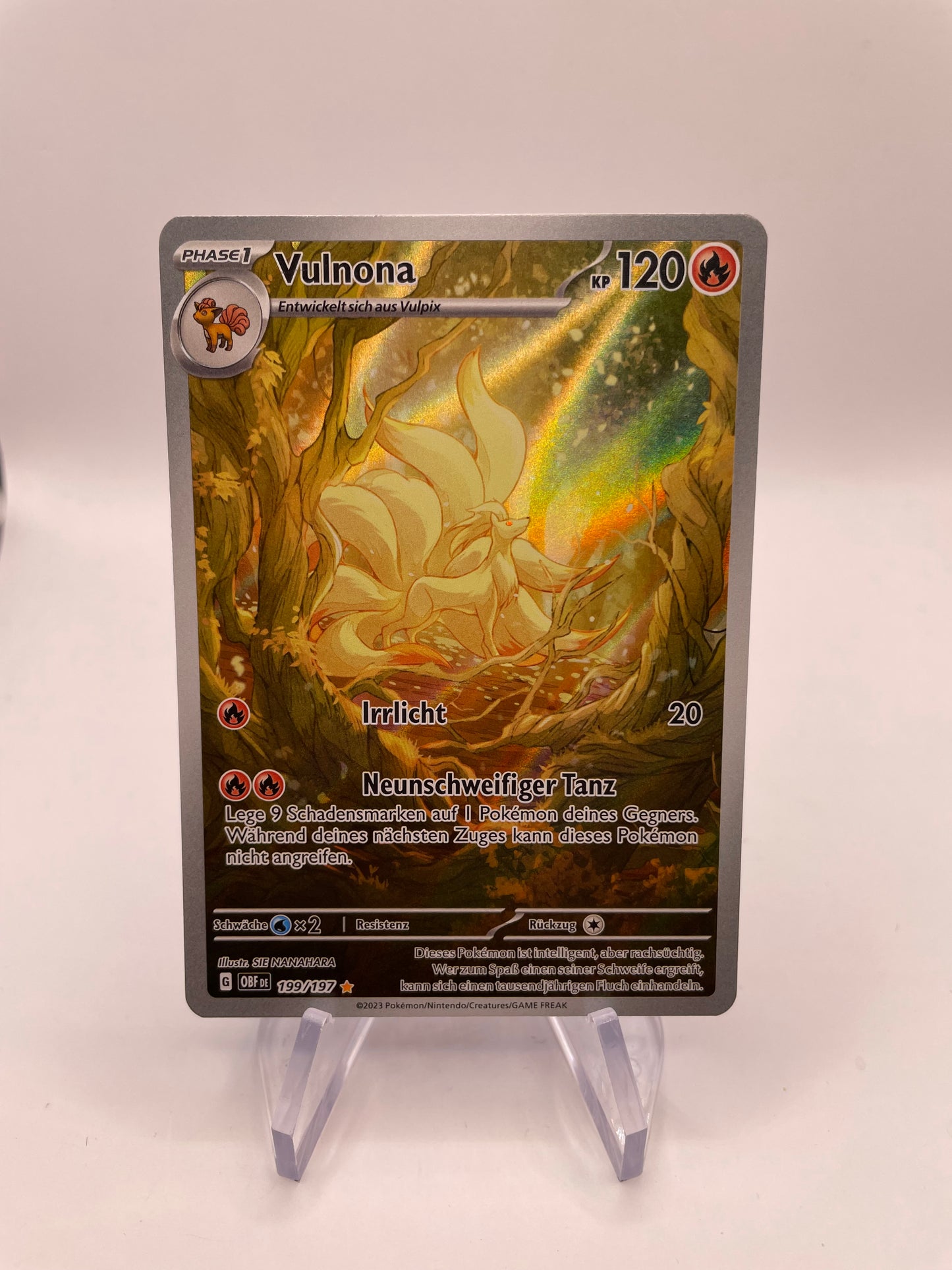 Pokemon Karte Art Rare Vulnona 199/197 Deutsch