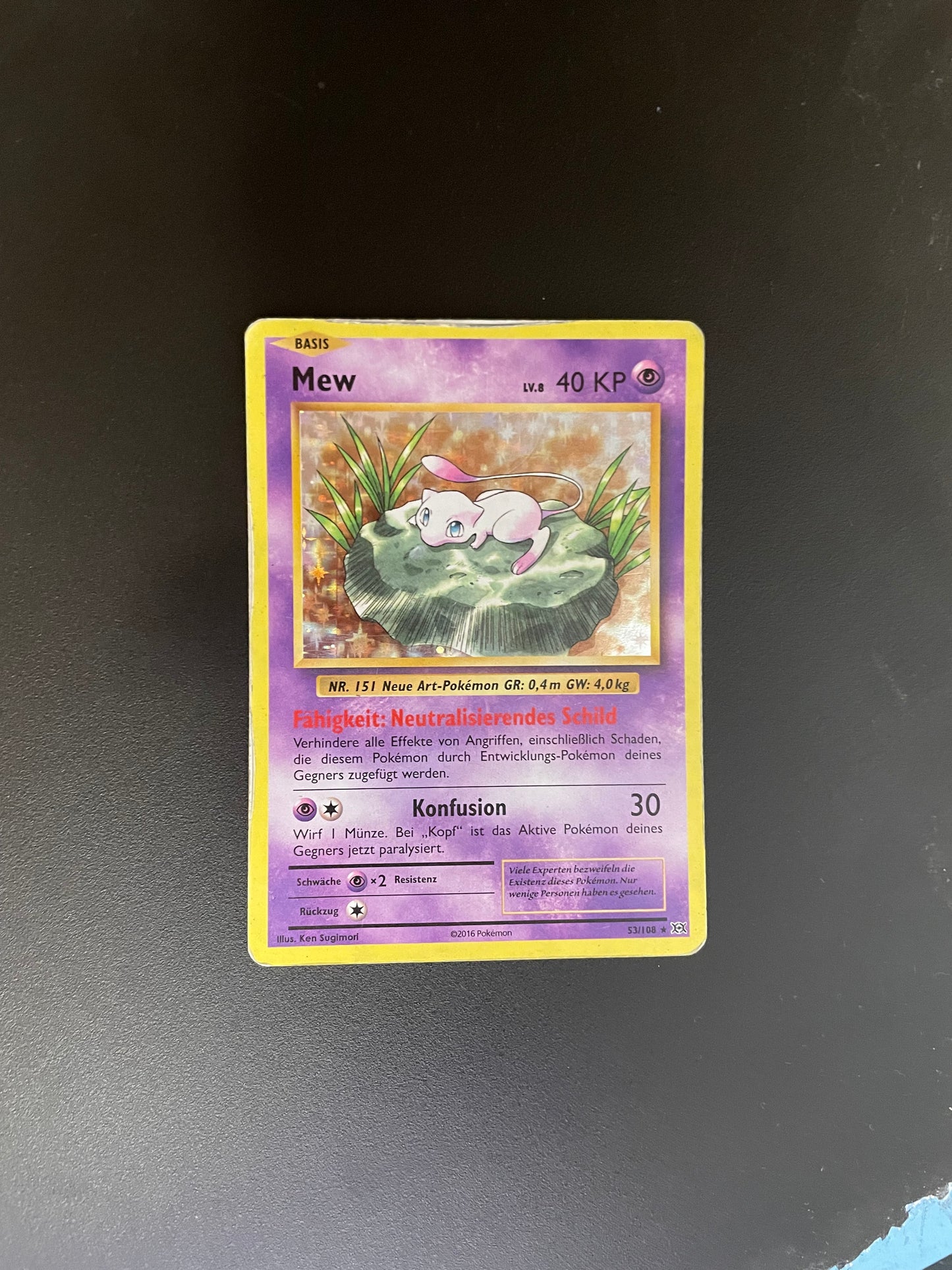 Pokémon Karte Holo Mew 53/108 Deutsch