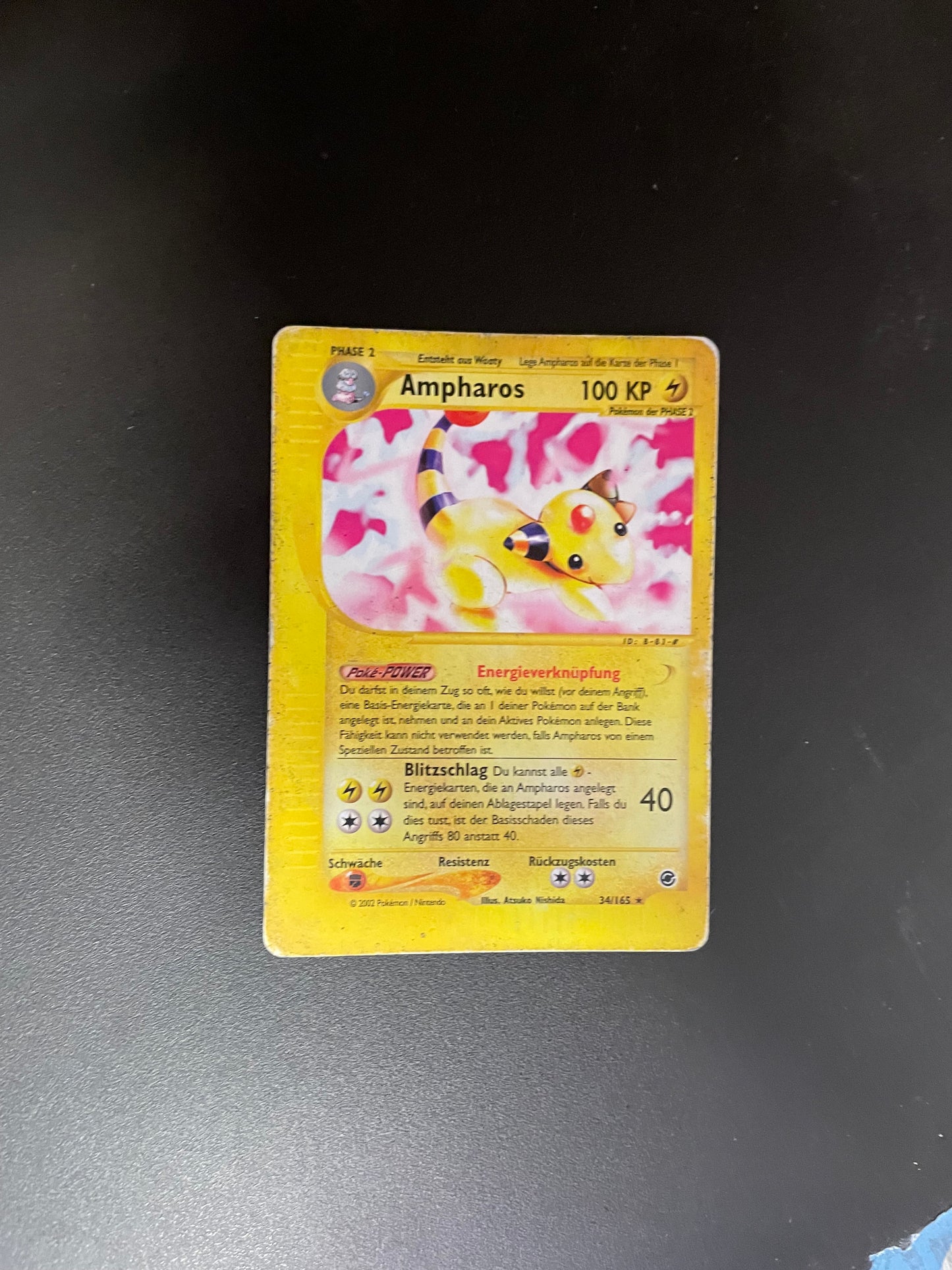 Pokemon Karte e-Series Ampharos 34/165 Deutsch