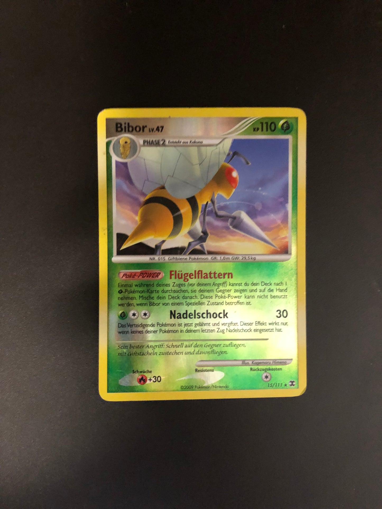 Pokemon Karte Revers Bibor 15/111 Deutsch