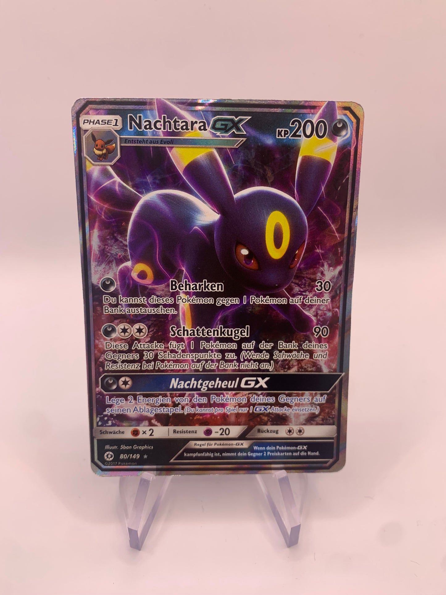 Pokemon Karte GX Nachtara 80/149 Deutsch