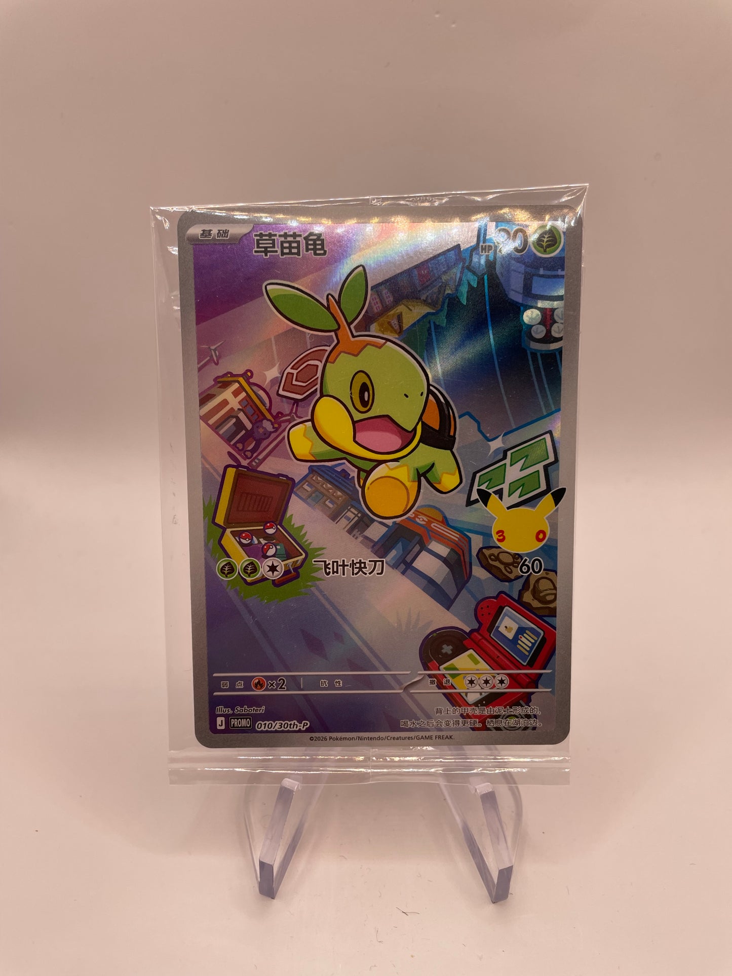 Pokémon Karte Art-Rare Turtwig 10/30th-P Chinesisch OVP