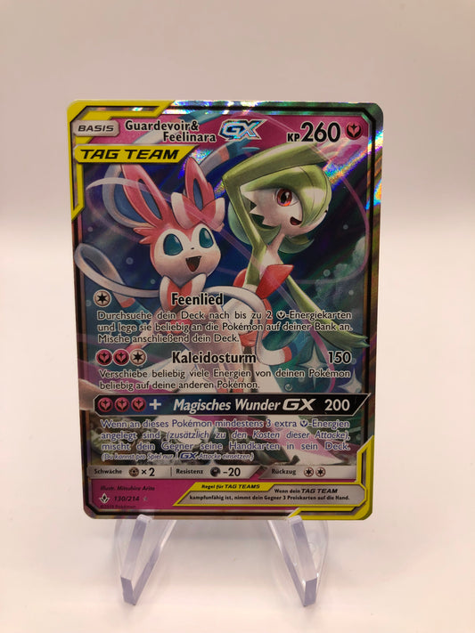 Pokemon Karte GX Tag Team Guardevoir & Feelinara 130/214 Deutsch