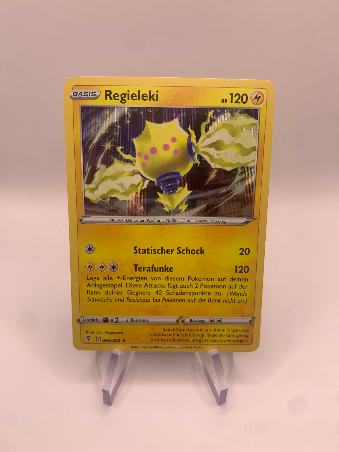 Pokemon Karte Holo Regieleki 60/203 Deutsch