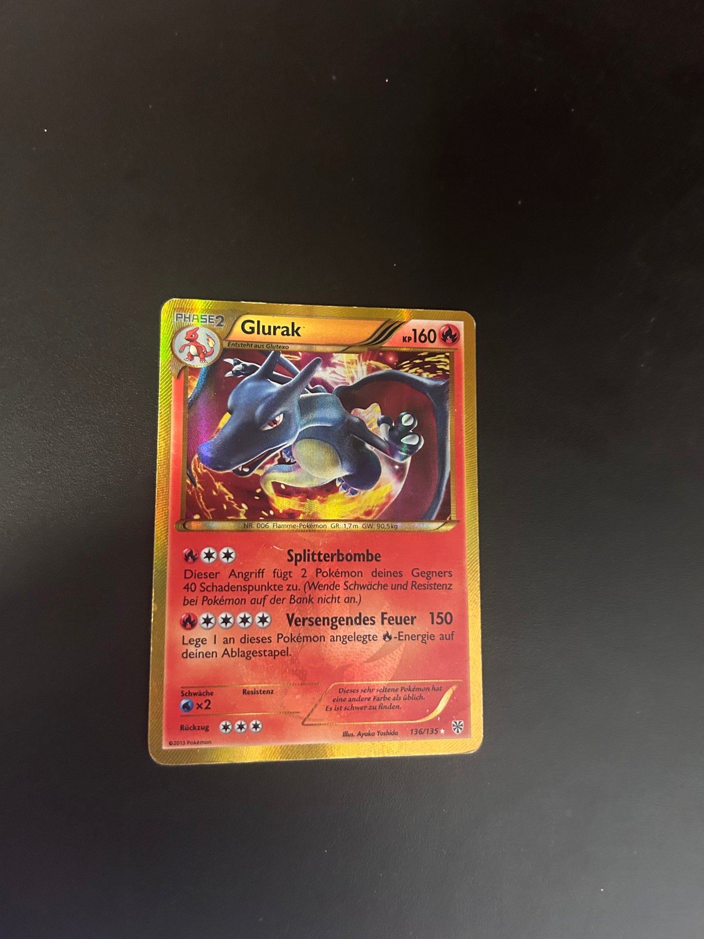 Pokemon Karte BW Shiny Glurak 136/135 Deutsch