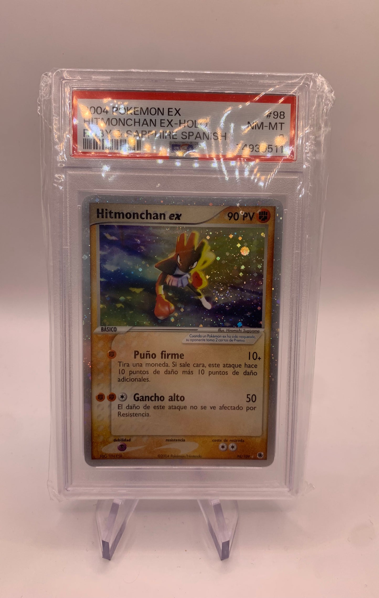 Pokemon Karte PSA 8 EX Hitmonchan 98/109 Spanisch