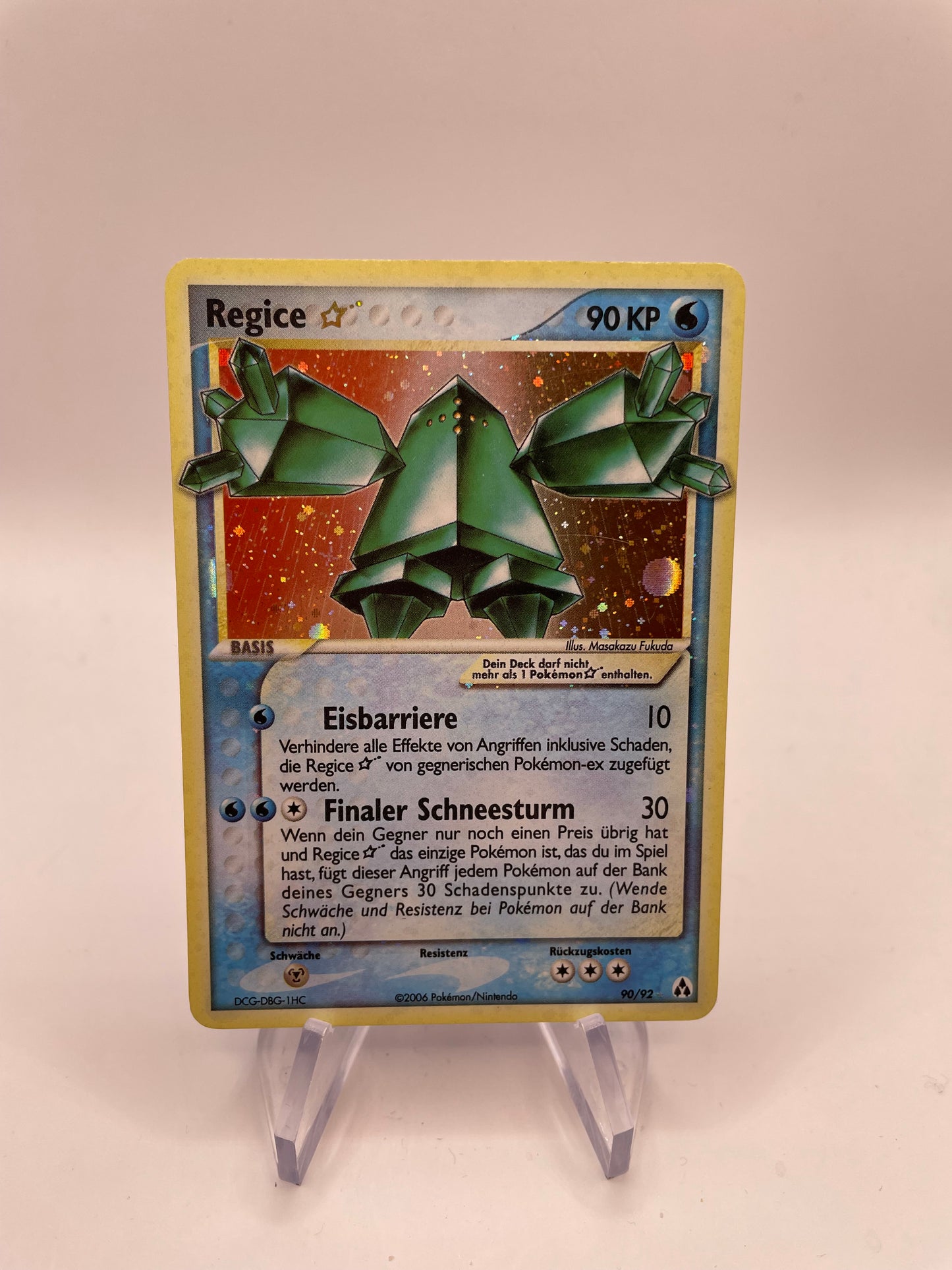 Pokemon Karte Holo Gold Star Regice 90/92 Deutsch