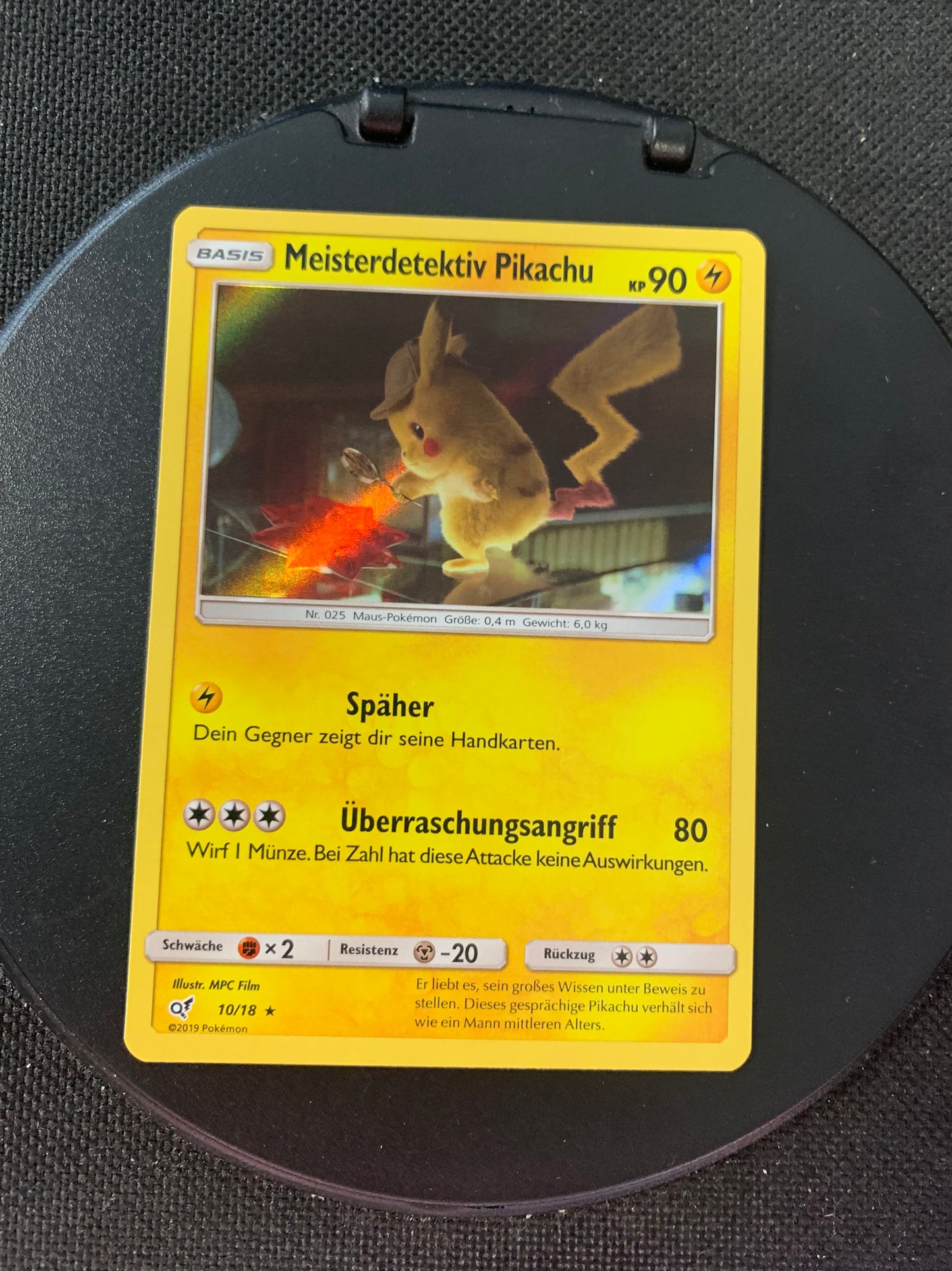 Pokemon Karte Detektiv Pikachu Meisterdetektiv Pikachu 10/18 Deutsch