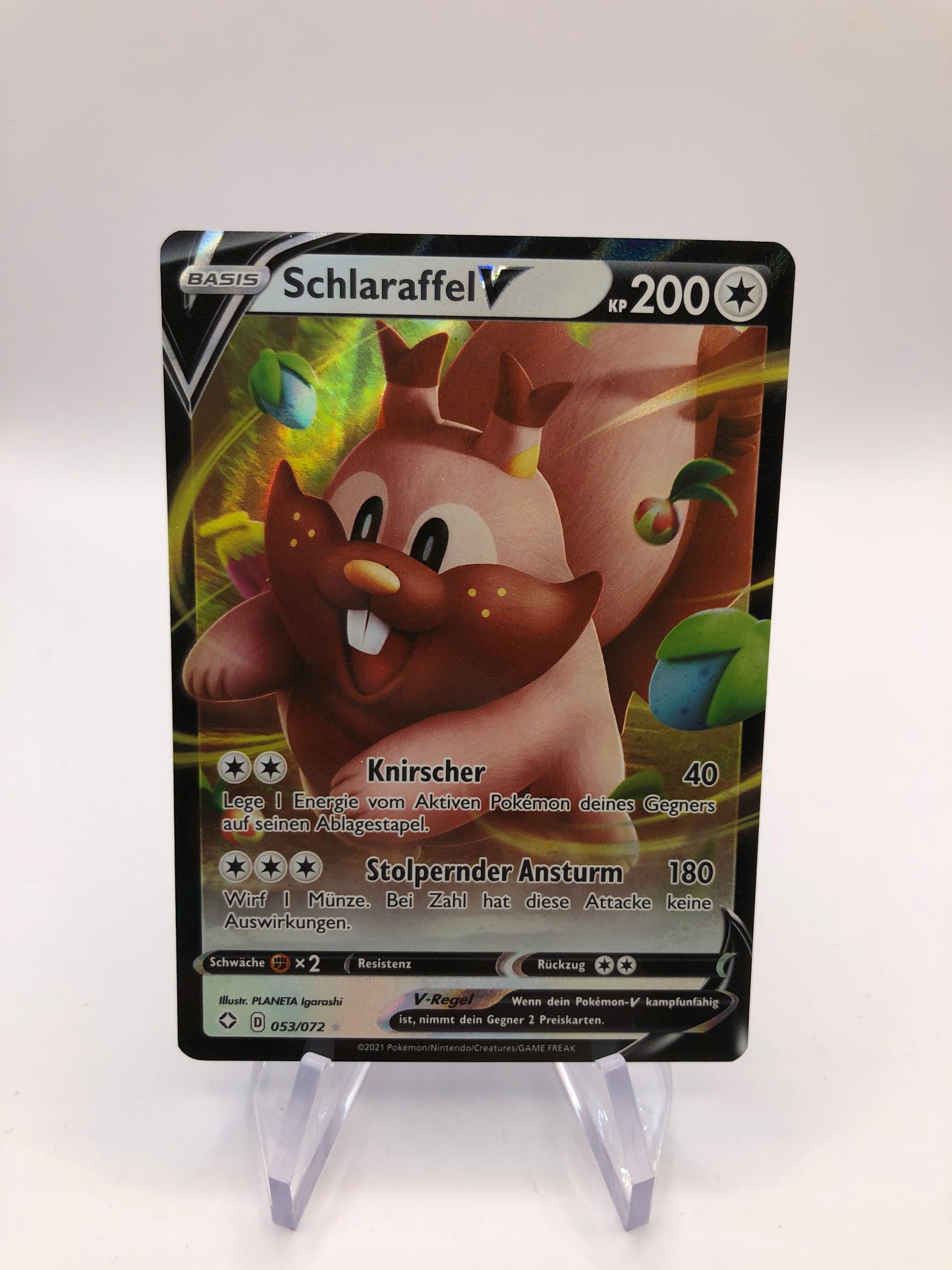 Pokemon Karte V Greedent 53/72 Deutsch