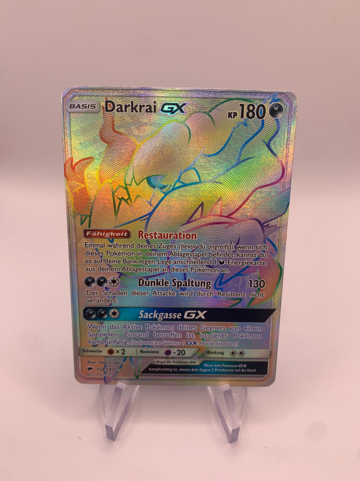 Pokemon Karte Gx Rainbow Darkrai 158/147 Deutsch