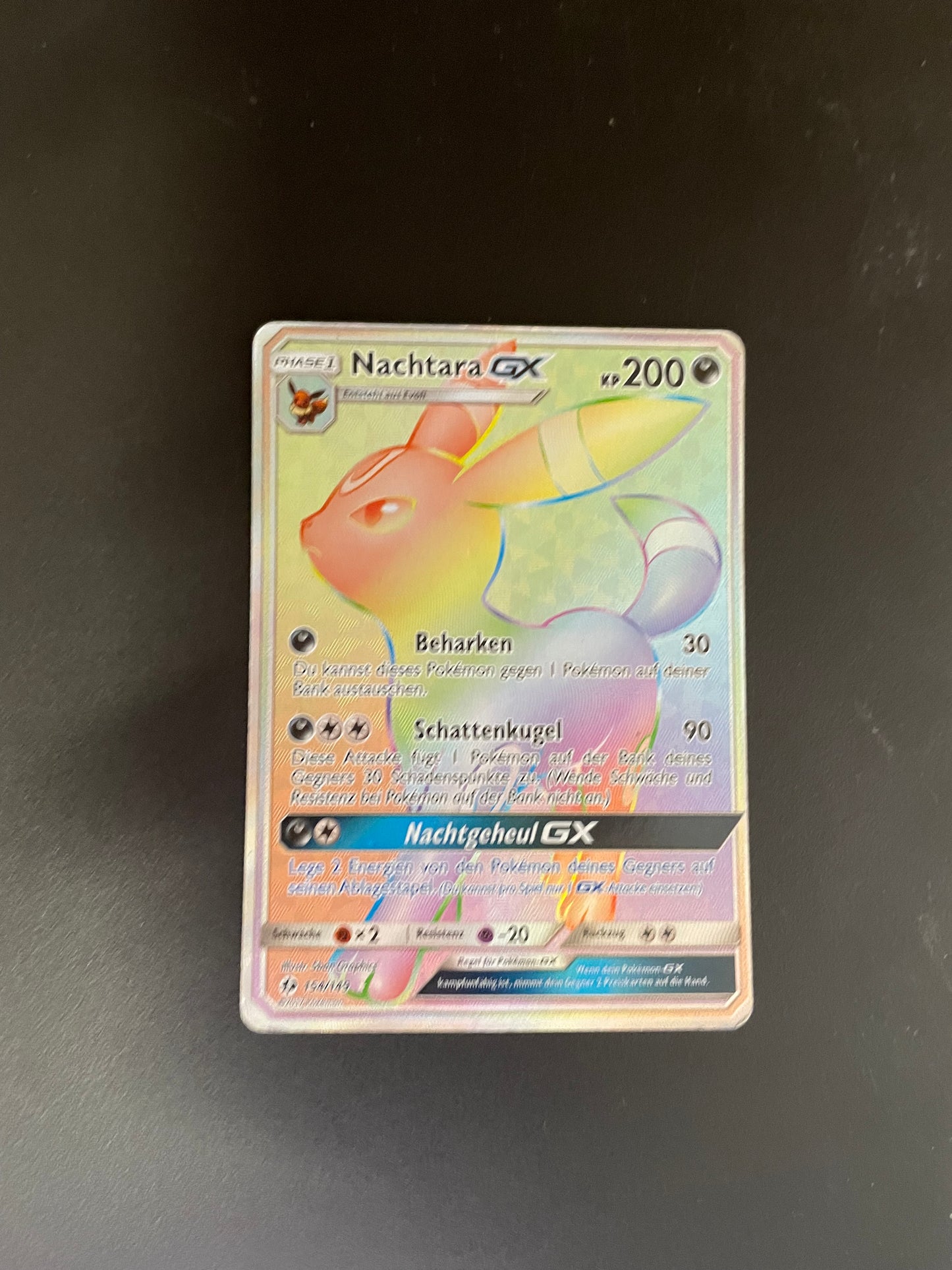 Pokemon Karte GX Rainbow Nachtara 154/149 Deutsch