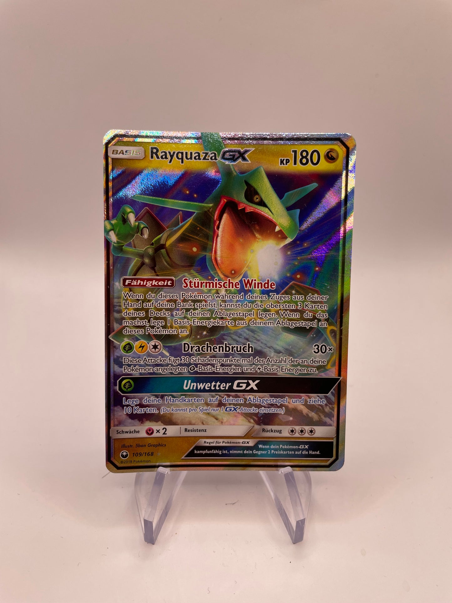 Pokemon Karte GX Rayquaza 109/168 Deutsch