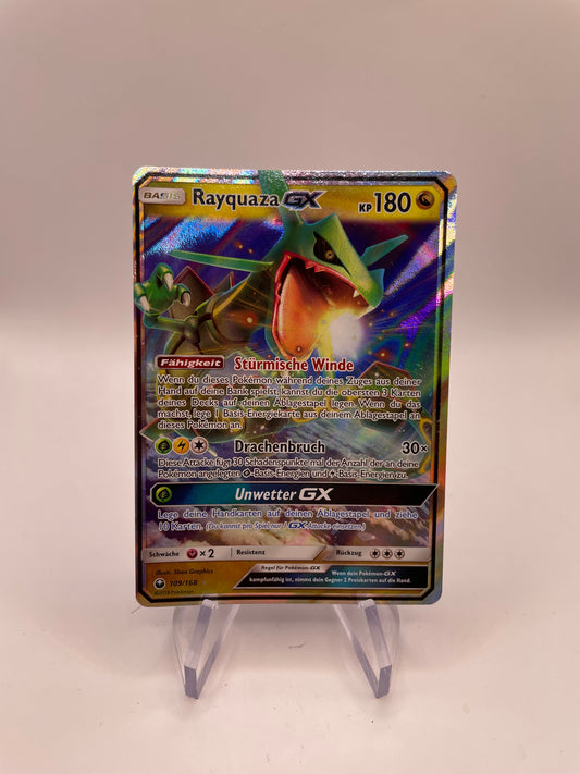 Pokemon Karte GX Rayquaza 109/168 Deutsch