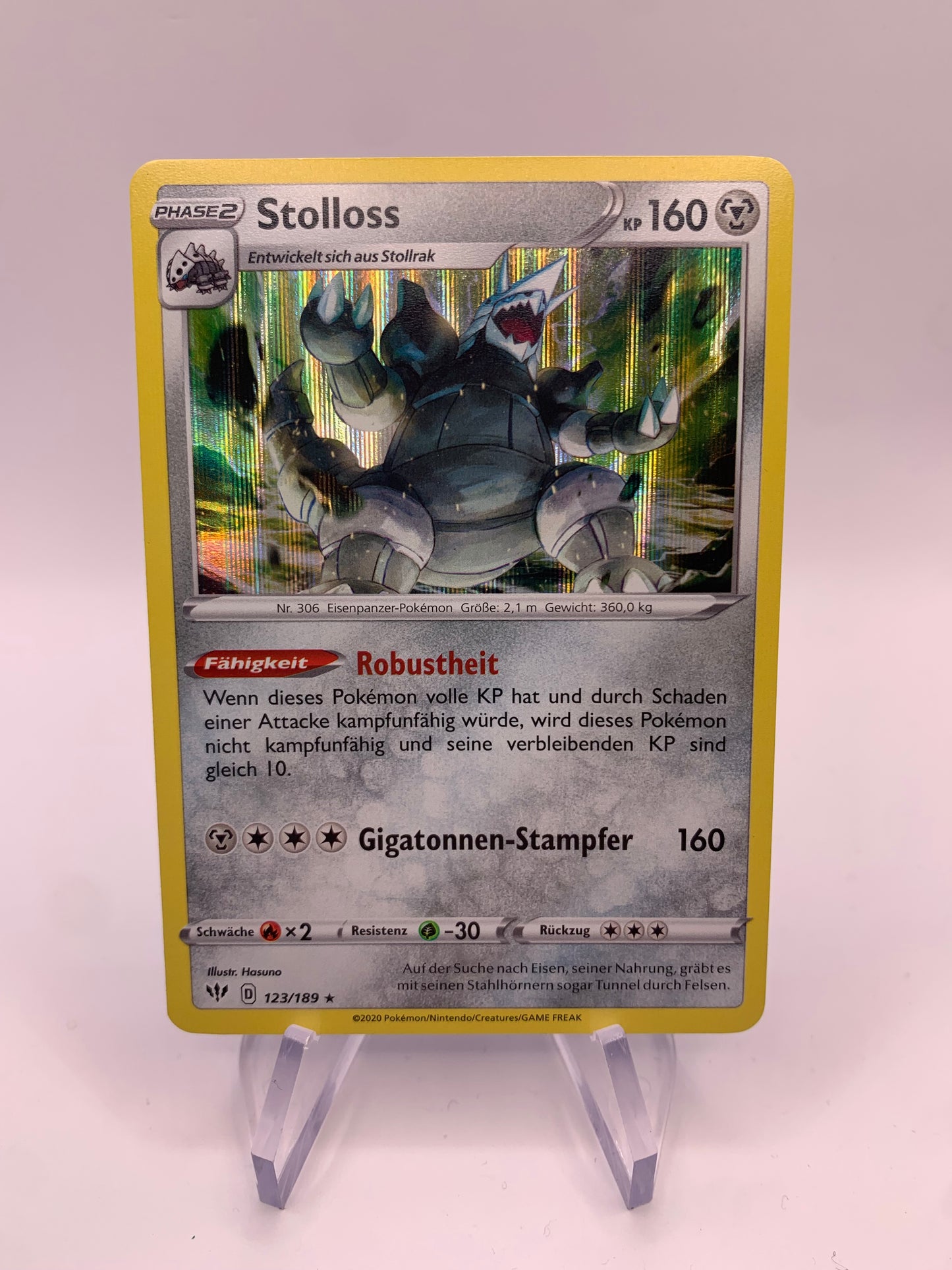 Pokémon Karte Holo Stolloss 123/189 deutsch