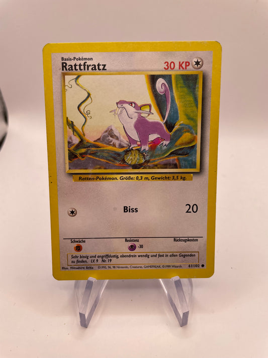 Pokemon Karte Base-Set Rattfratz 61/102 Deutsch