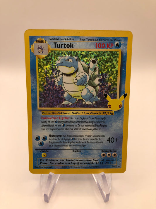 Pokemon Karte Holo Celebration Turtok 2/102 Deutsch