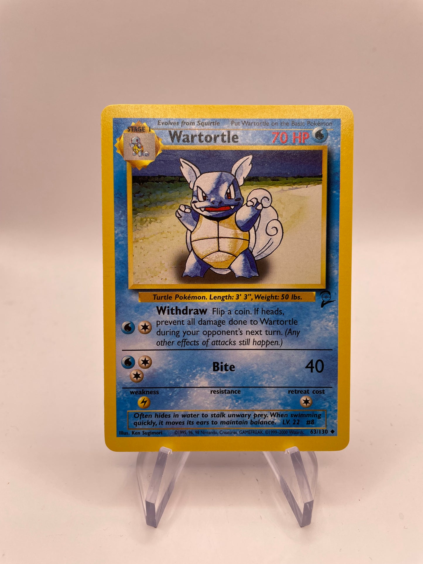 Pokemon Karte Base Set 2 Wartortle 63/130 Englisch