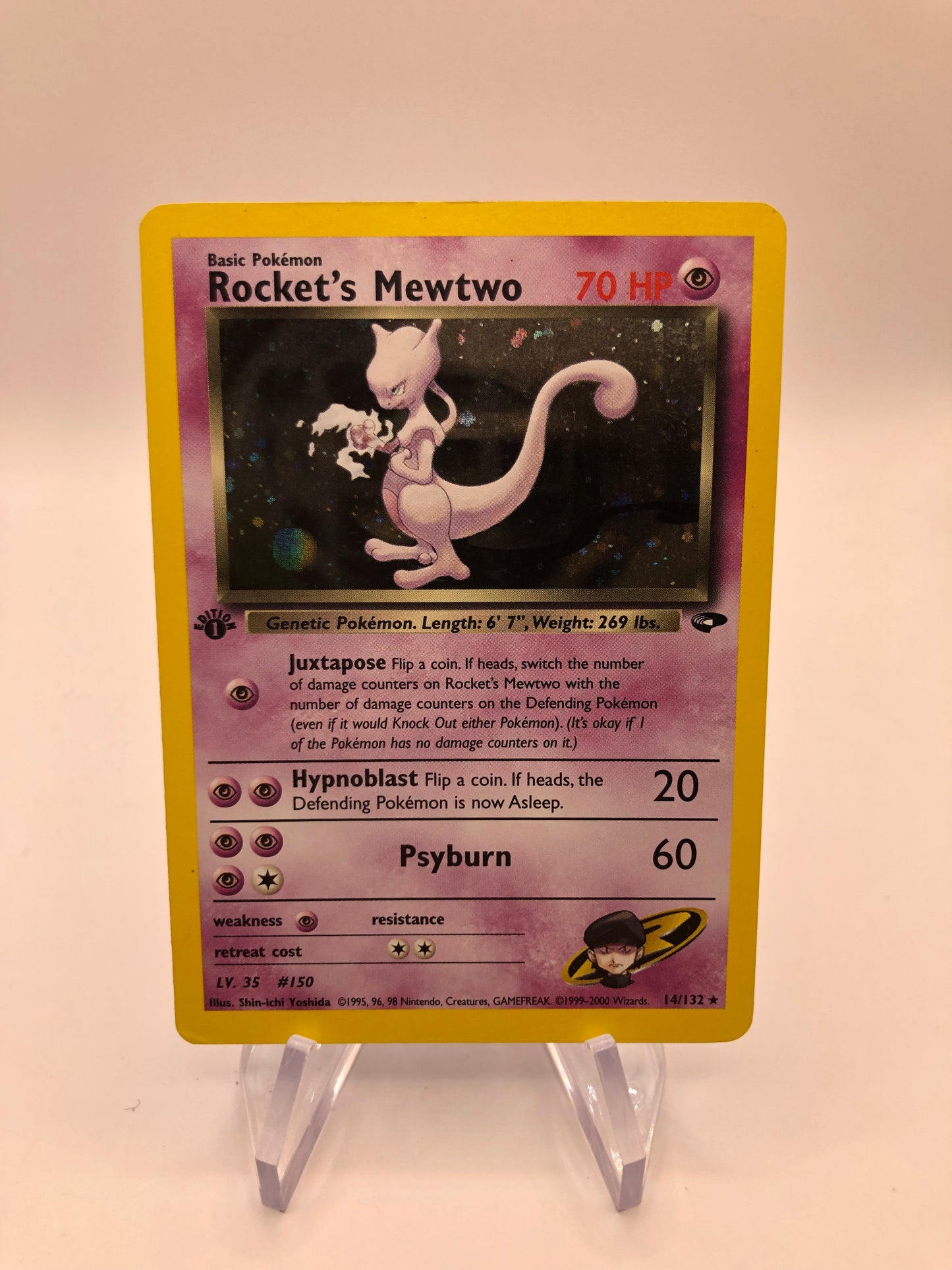 Pokemon Karte Holo 1.Edition Rockets Mewtu 14/132 Englisch
