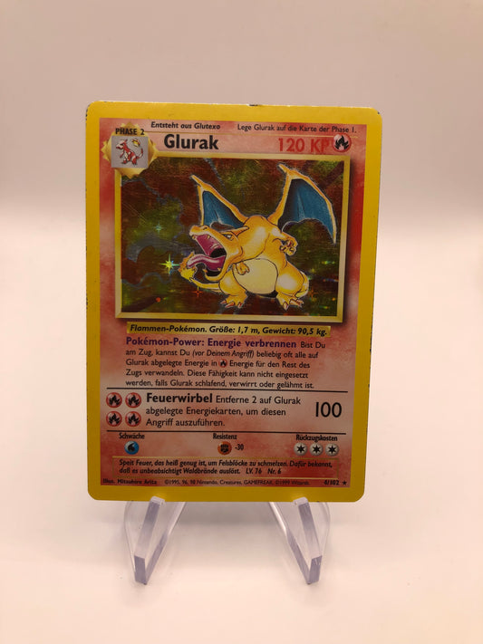 Pokemon Karten Holo Base Set Glurak 4/102 Deutsch