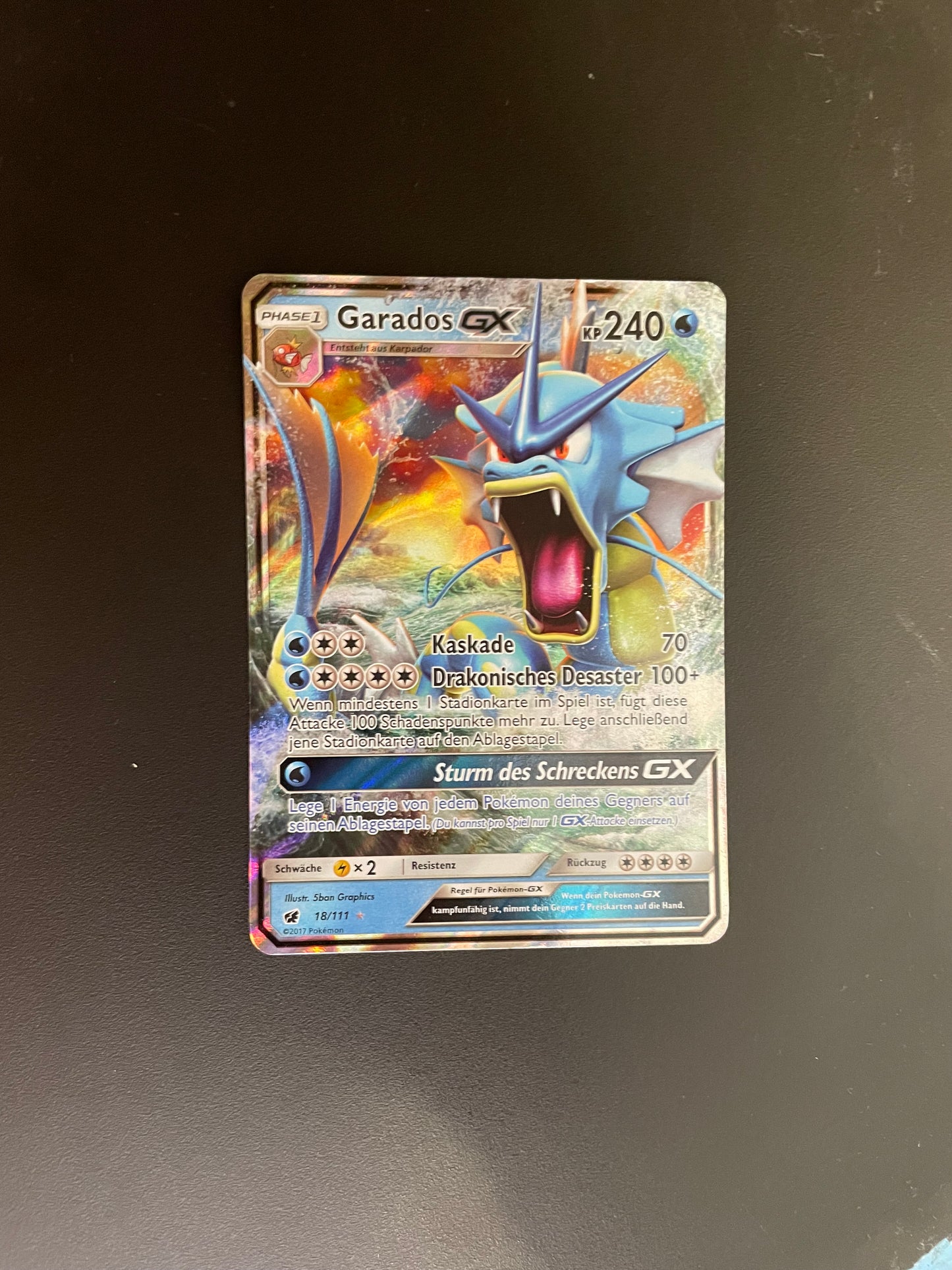 Pokemon Karte GX Garados 18/111 Deutsch