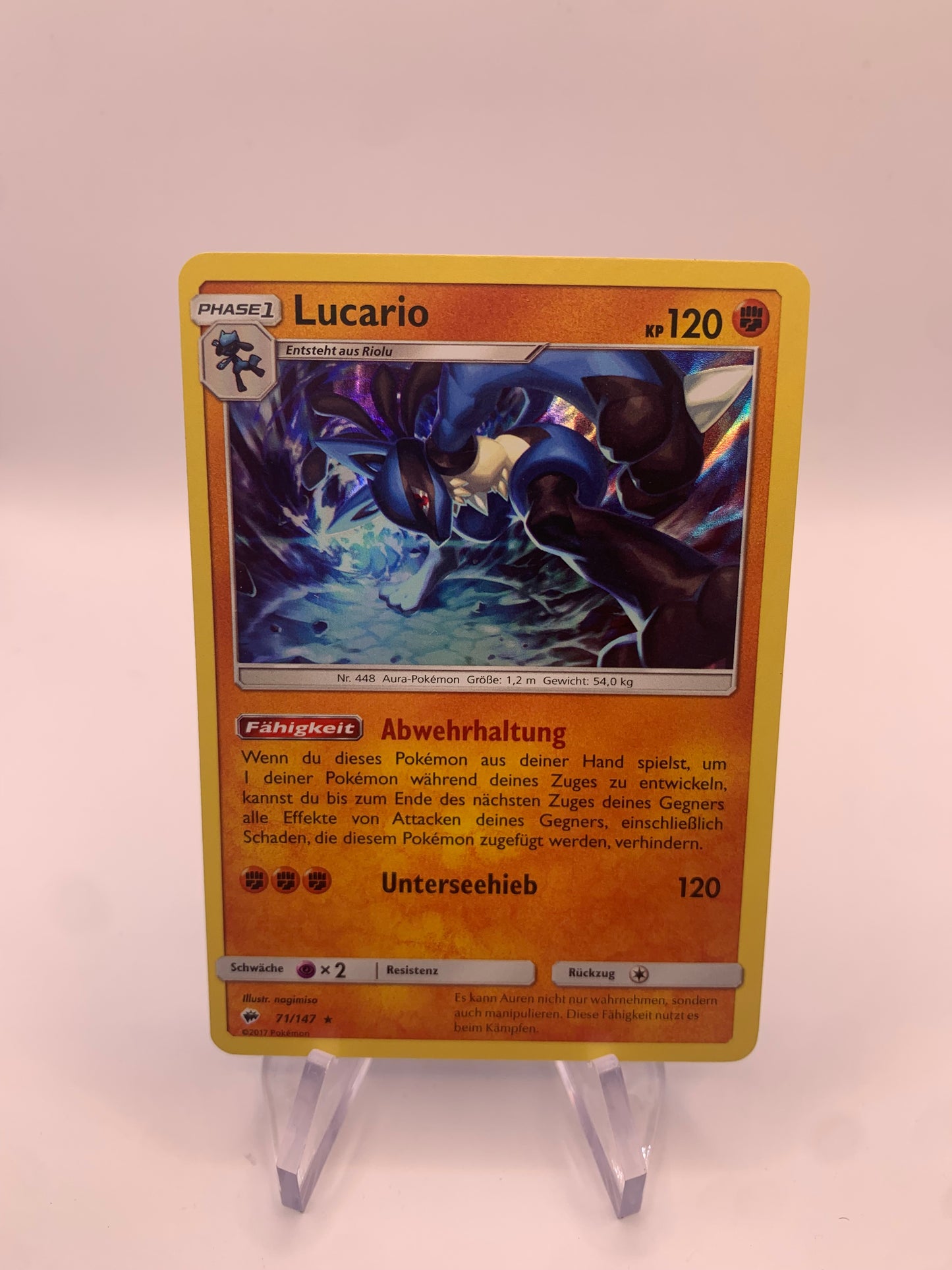 Pokemon Karte Holo Lucario 71/147 Deutsch