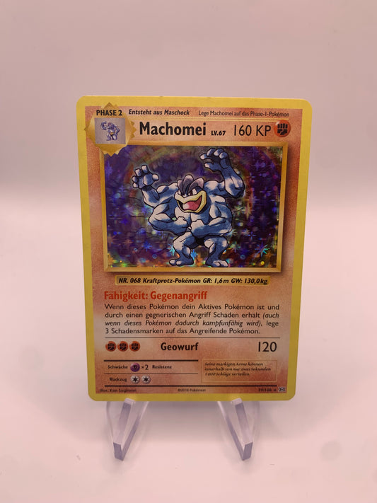 Pokemon Karte Holo Machomei 59/108 Deutsch