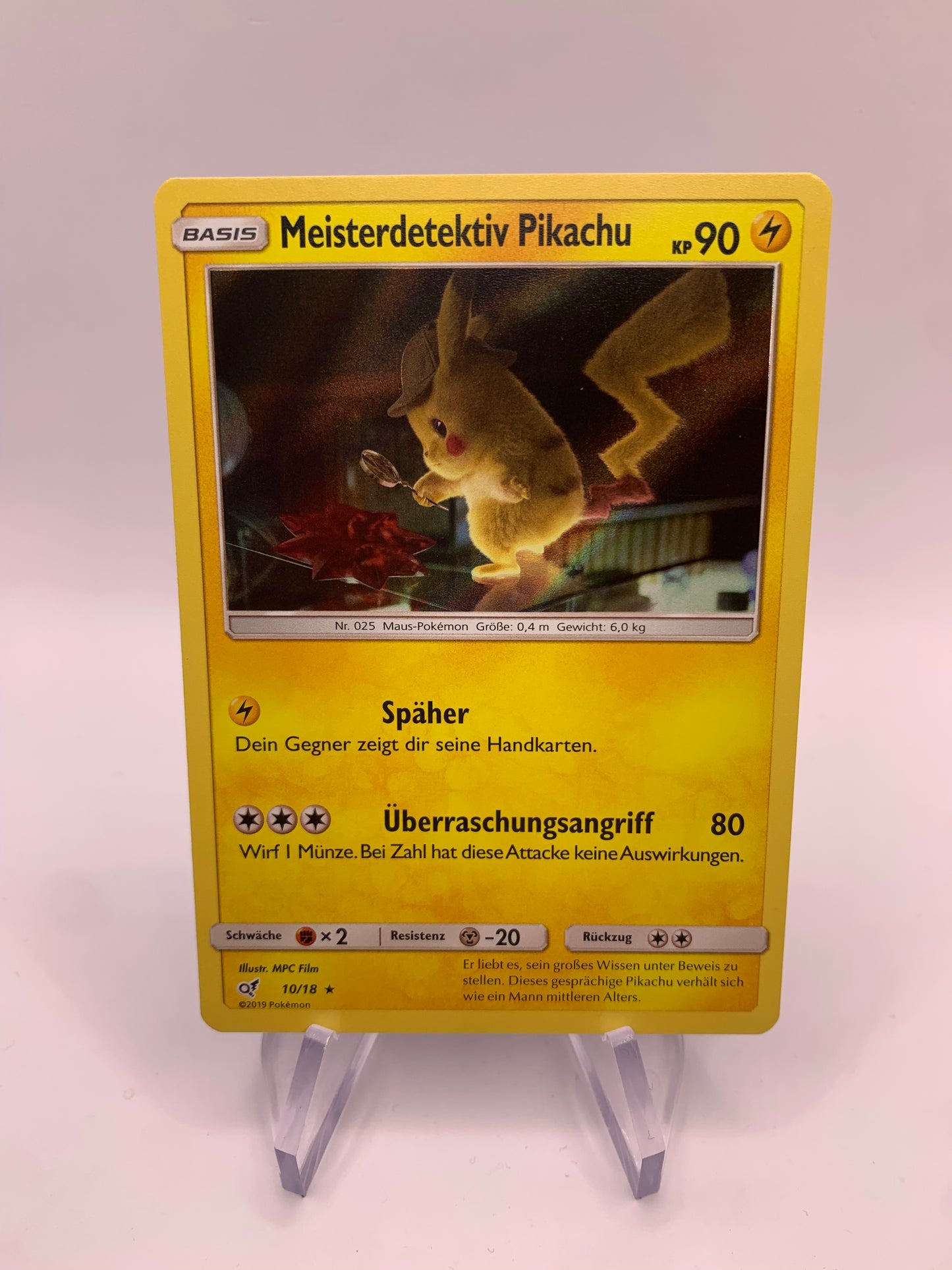 Pokemon Karte Detektiv Pikachu Meisterdetektiv Pikachu 10/18 Deutsch