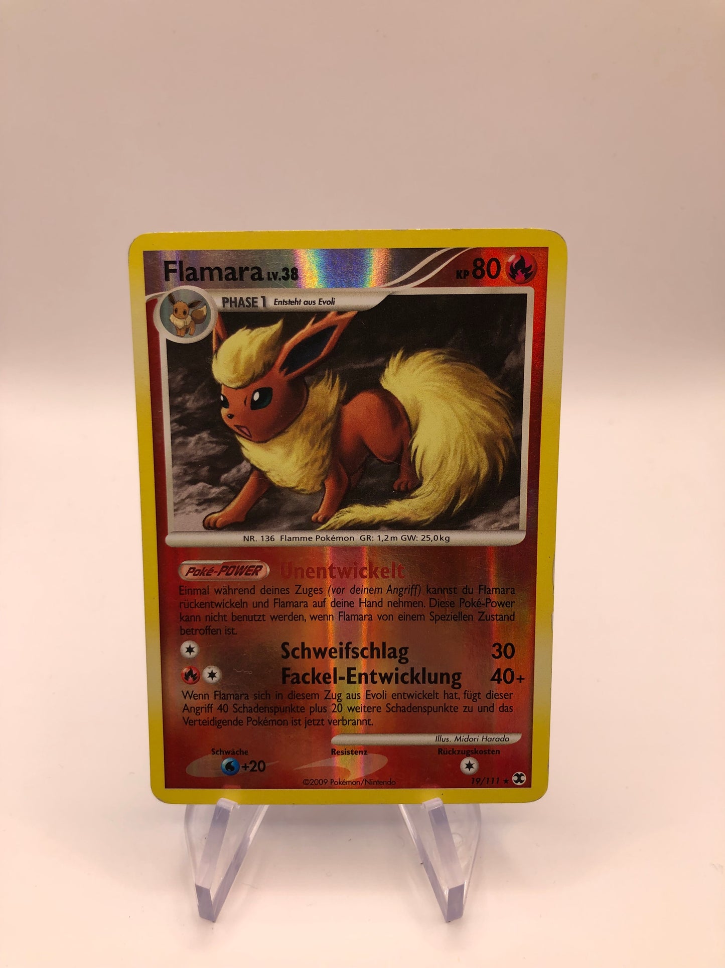 Pokemon Karte Revers Flamara 19/111 Deutsch