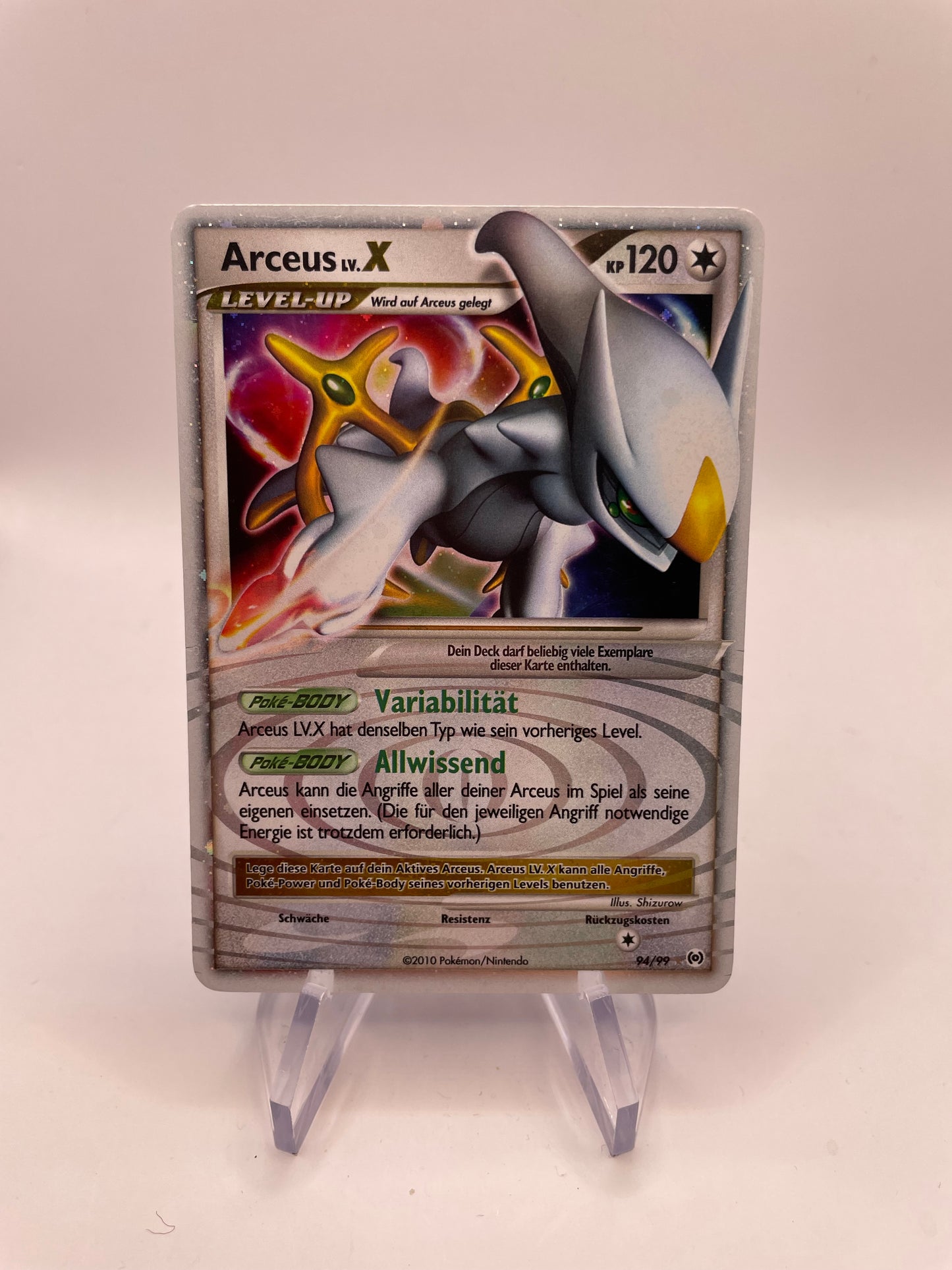 Pokemon Karte Lv.X Arceus 94/99 Deutsch