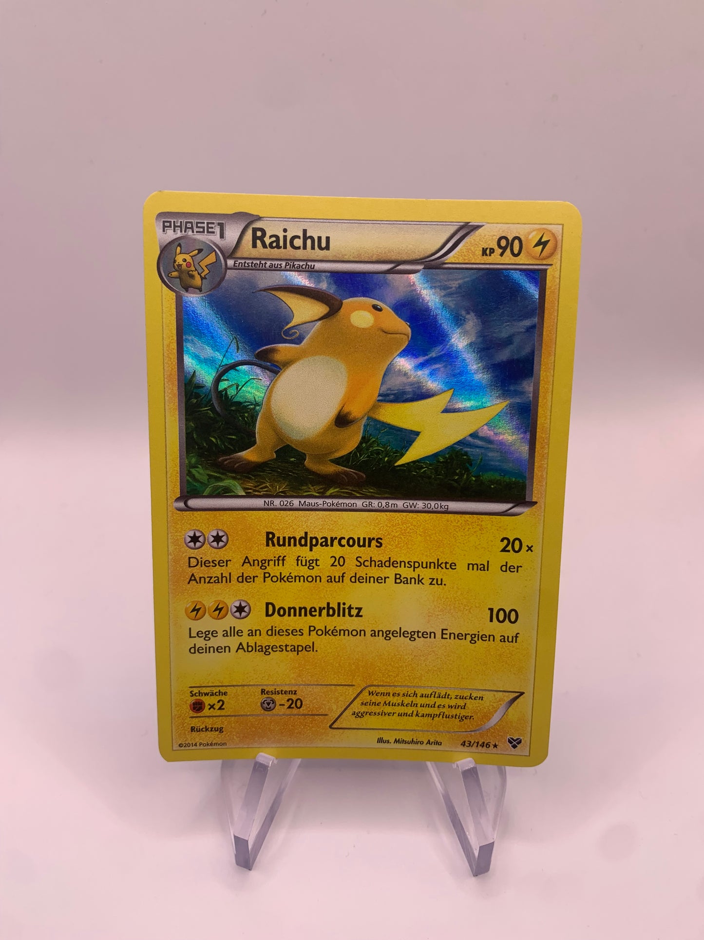 Pokemon Karte Holo Raichu 43/146 Deutsch