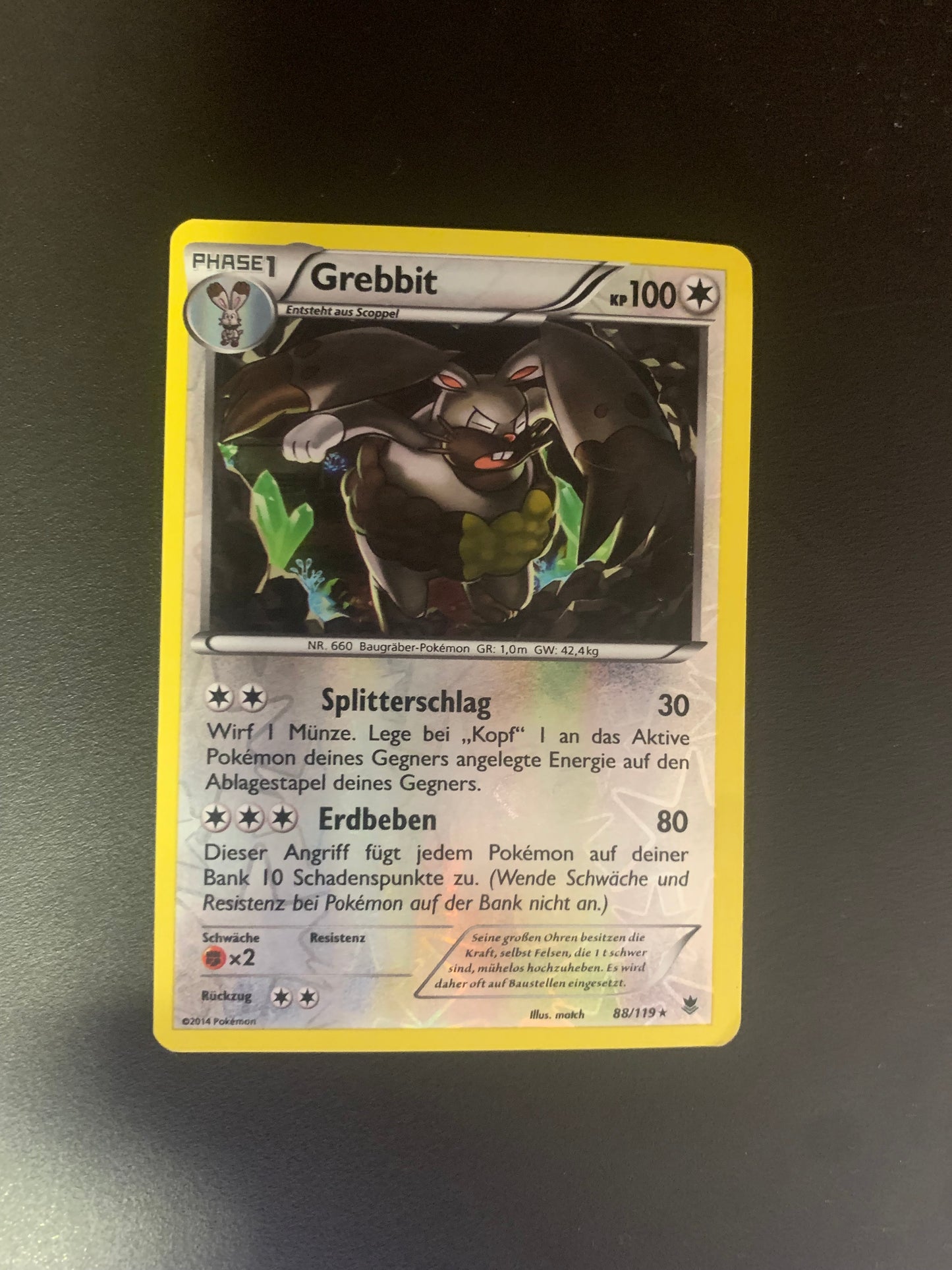 Pokemon Karte Revers Grebbit 88/119 Deutsch