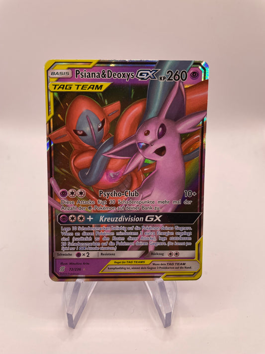Pokemon Karte GX Tag Team Psiana&Deoxys 72/236 Deutsch