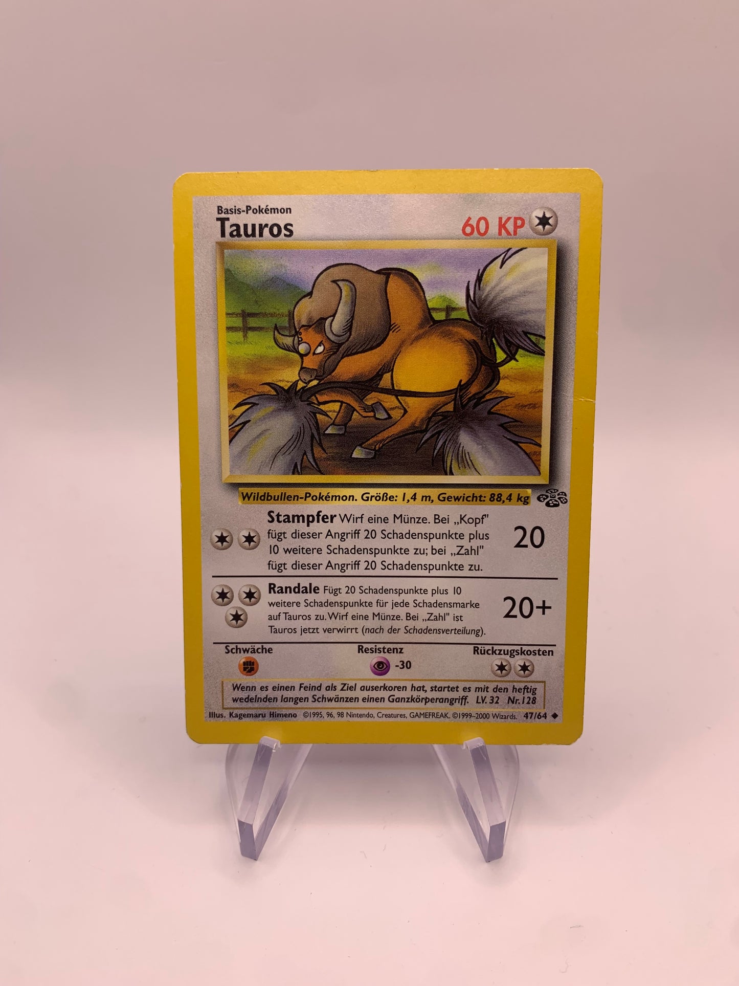 Pokemon card Tauros 47/64 Jungle German