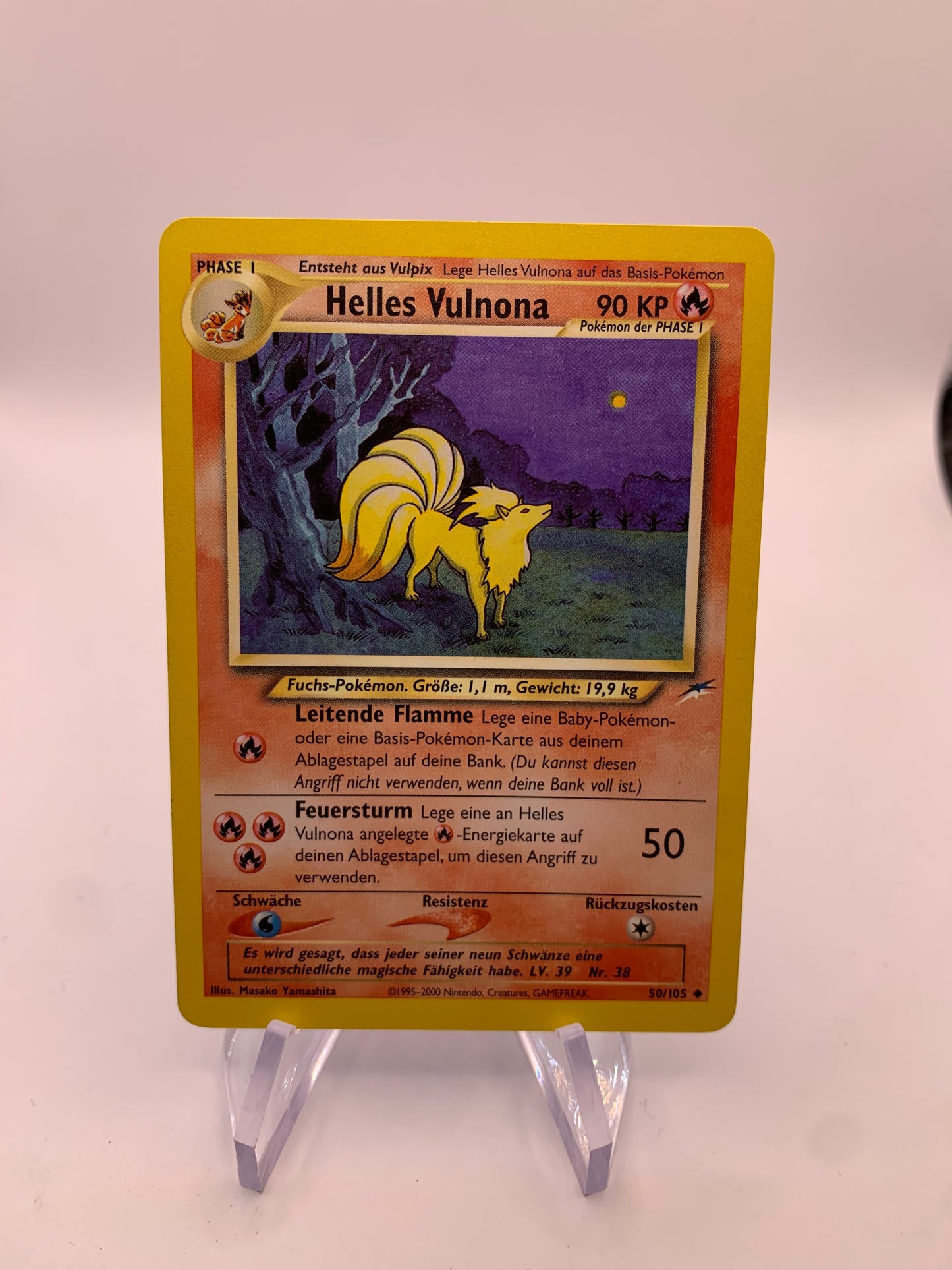 Pokemon Karte Helles Vulnona 50/105 Neo Destiny Deutsch