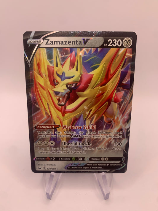 Pokémon Karte V Zamazenta 139/202 Deutsch