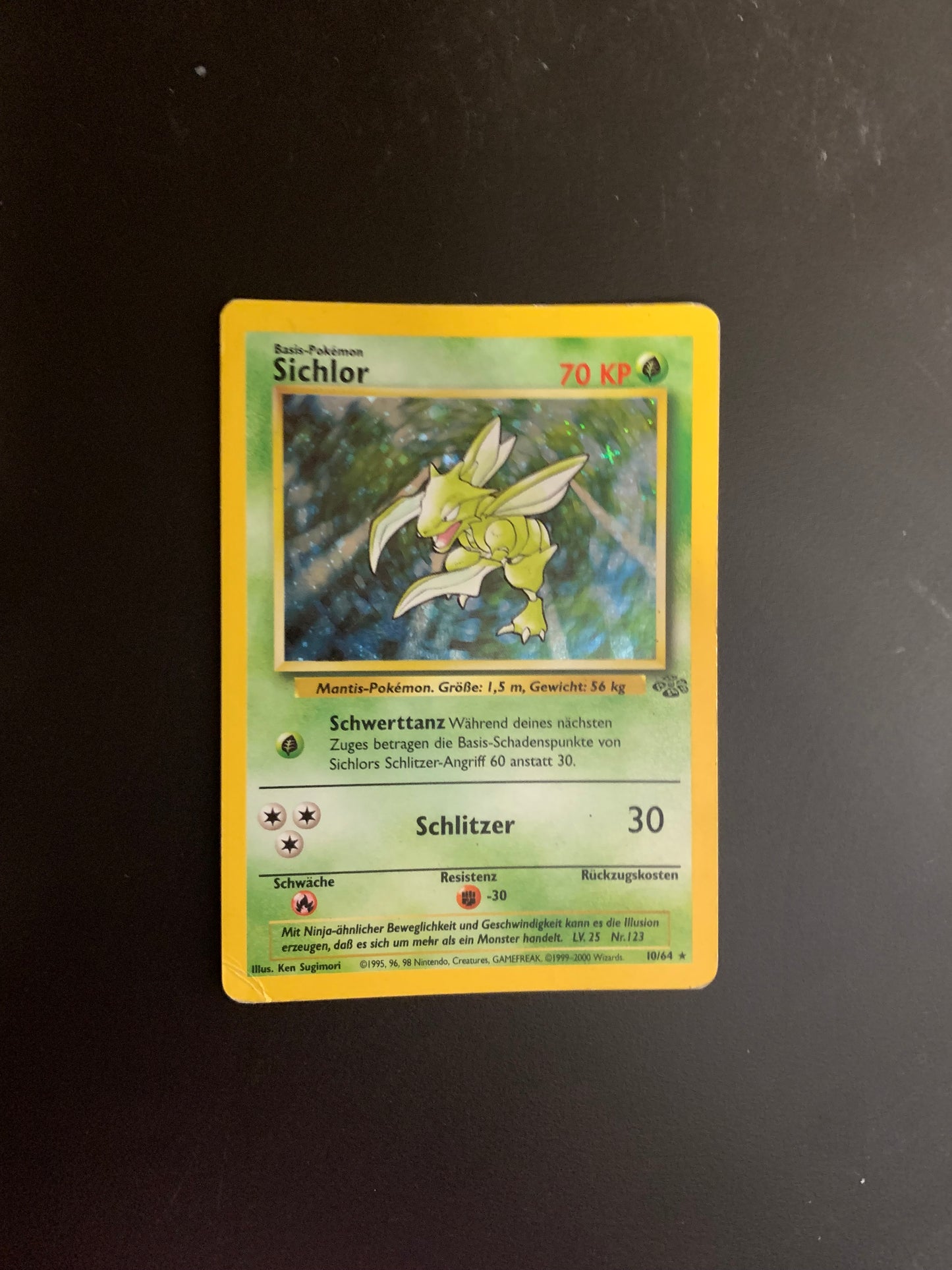 Pokemon Karte Holo Dschungel Sichlor 10/64 Deutsch