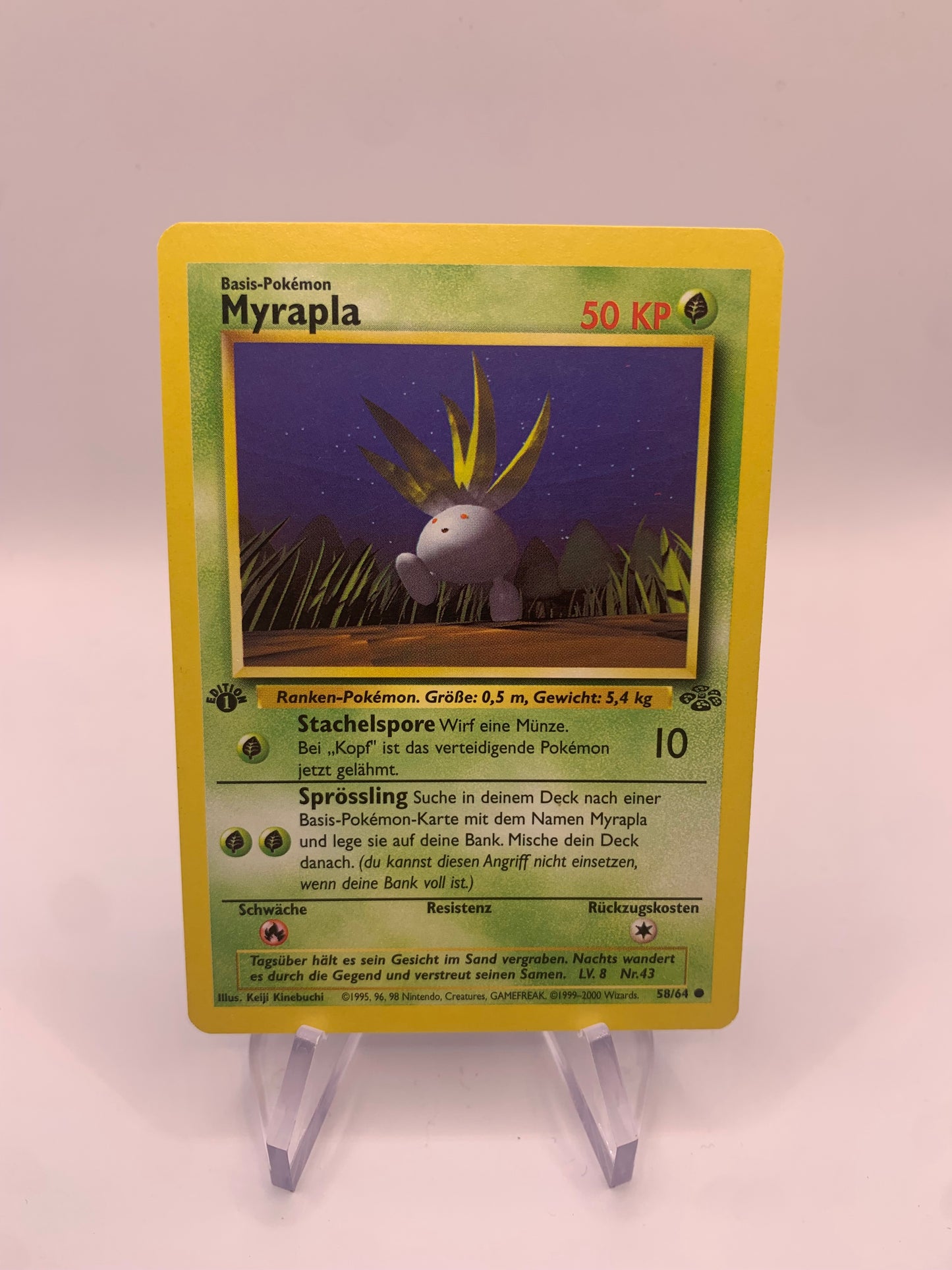 Pokemon Karte Myrapla 1st Edition 58/64 Jungel Deutsch