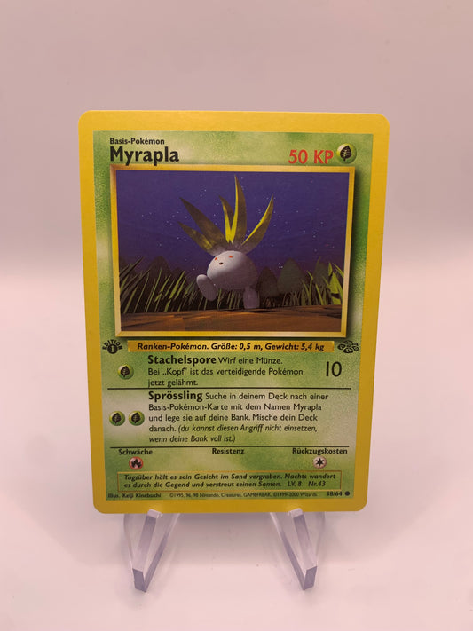 Pokemon Karte Myrapla 1st Edition 58/64 Jungel Deutsch