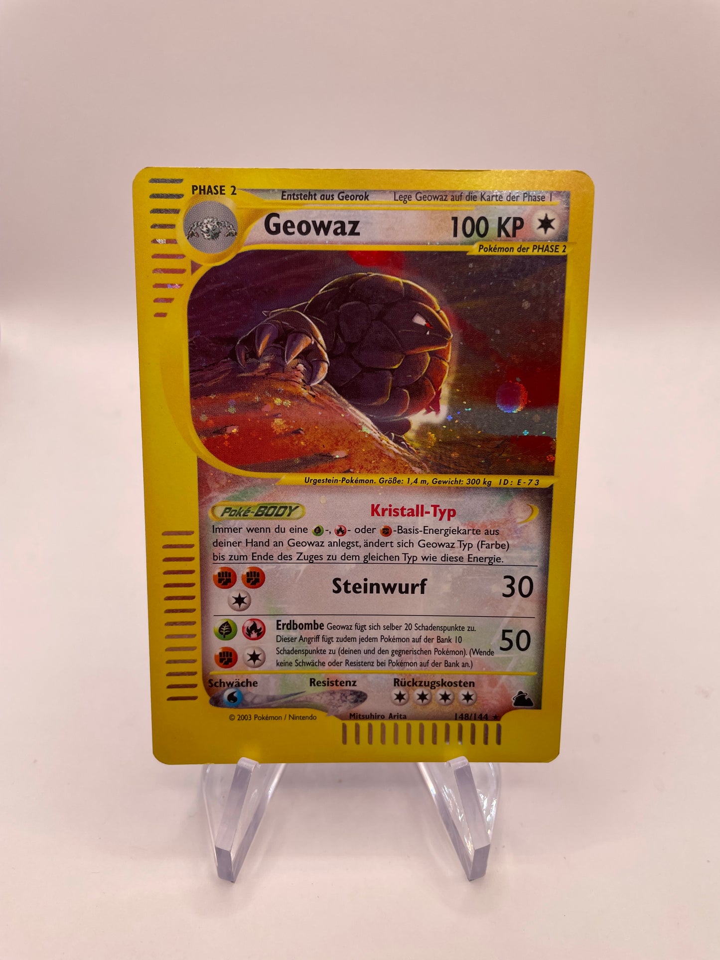 Pokemon Karte Holo E-Series Geowaz 148/144 Deutsch