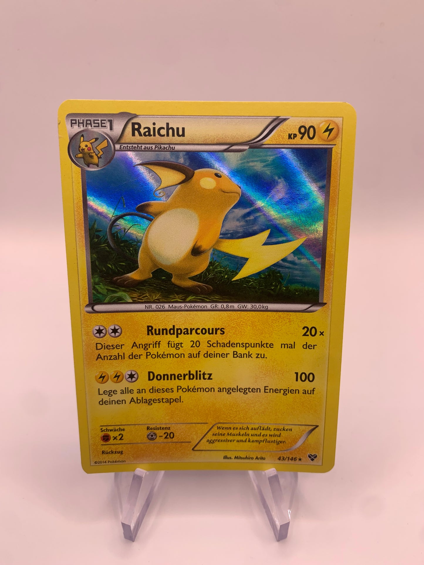 Pokemon Karte Holo Raichu 43/146 Deutsch