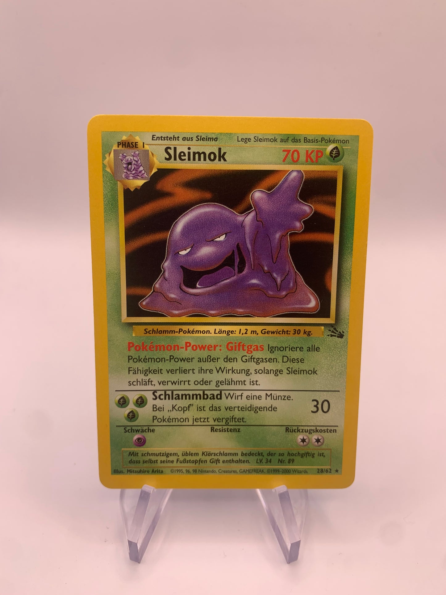 Pokemon Karte Holo Sleimok Fossil 13/62 Deutsch