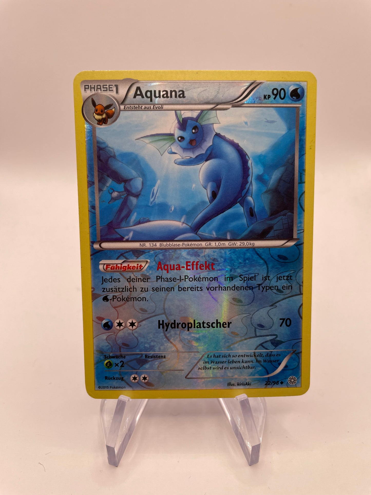 Pokemon Karte Revers Aquana 22/98 Deutsch