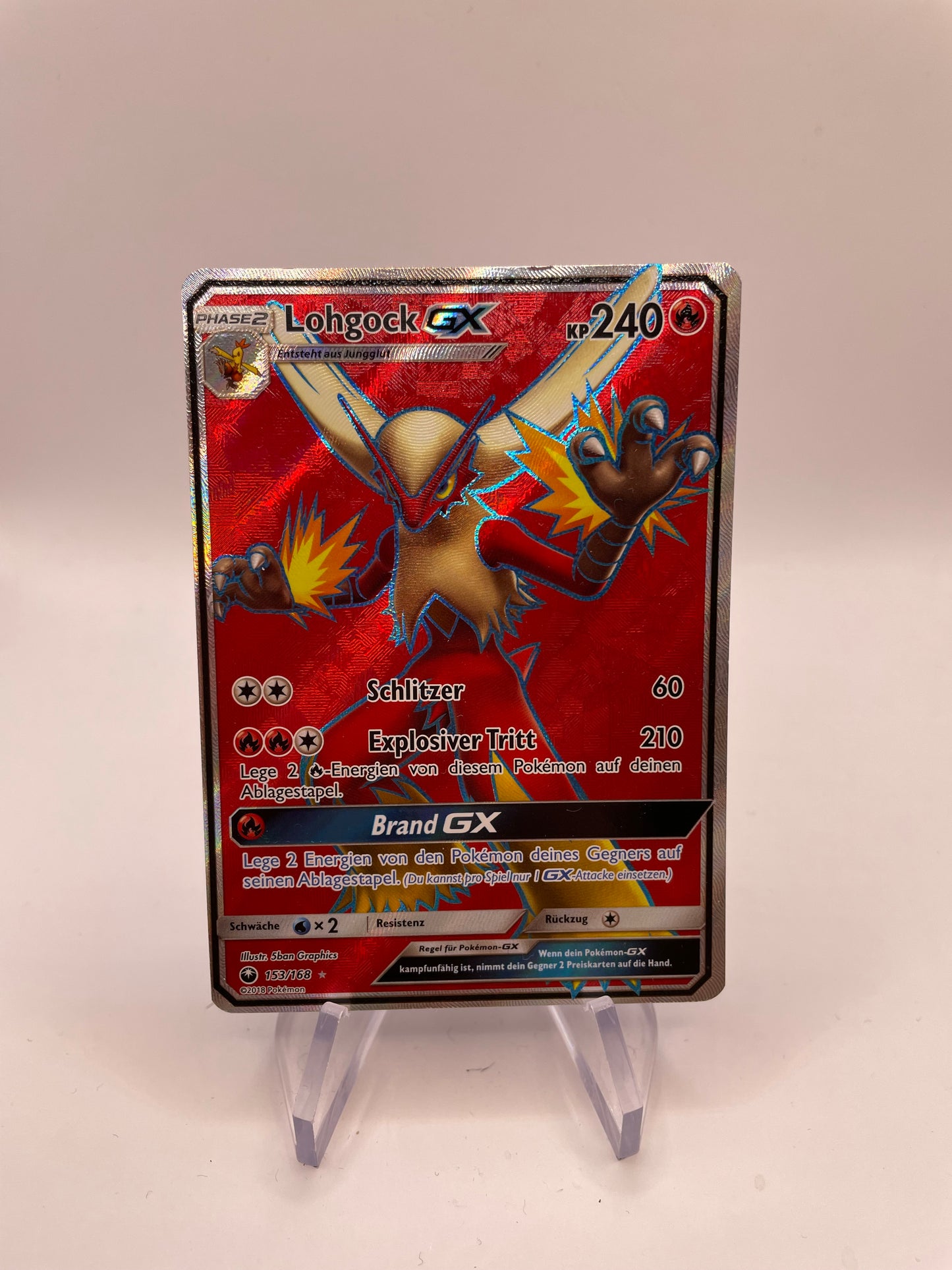 Pokemon Karte GX Lohgick 153/168 Deutsch