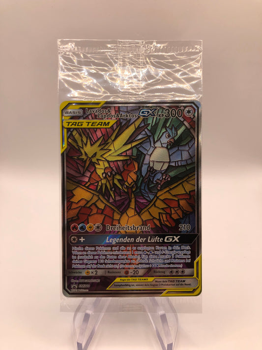 Pokemon Karte OVP GX Promo Fullart Tag Team Lavados&Zapdos&Arktos SM210 Deutsch