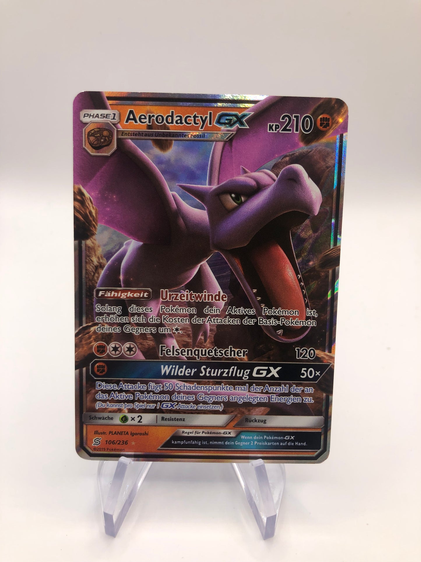 Pokemon Karte GX Aerodactyl 106/236 Deutsch