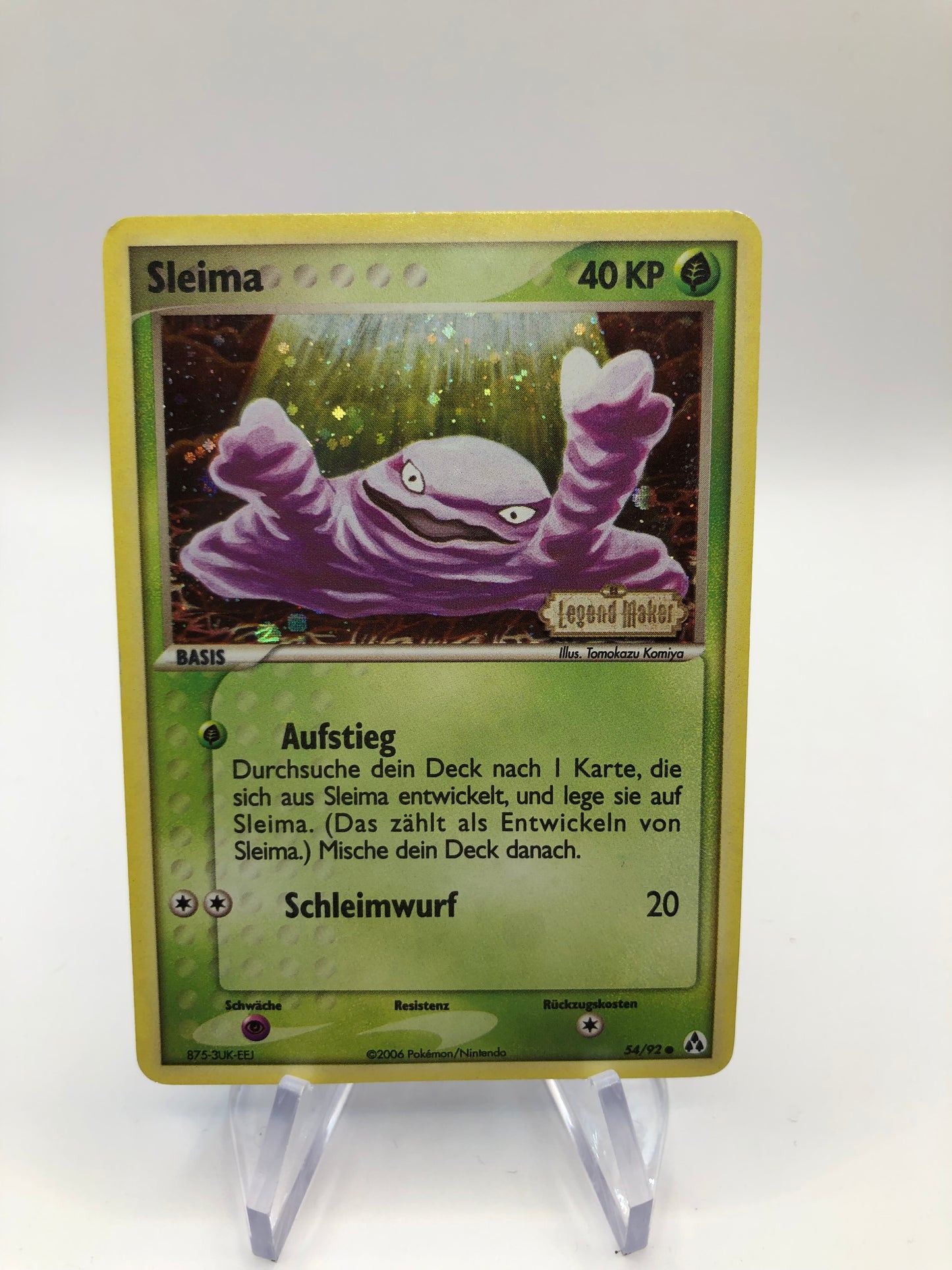 Pokemon Karte Revers Stamp Sleima 54/92 Deutsch